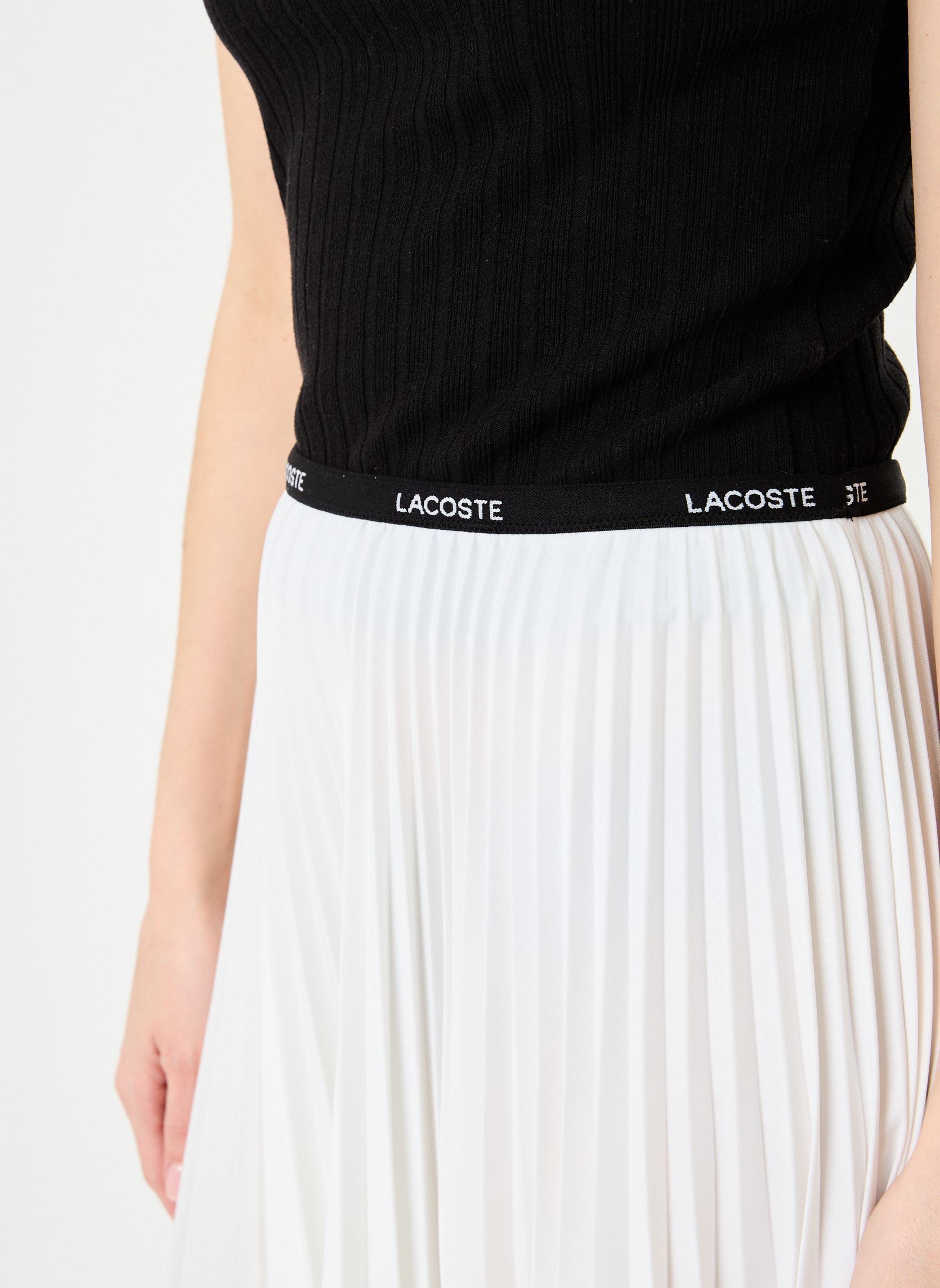 Jupes mi-longues Jupe longue Lacoste JF1402 femme blanc Lacoste Jupes mi-longues Jupe longue Lacoste JF1402 femme blanc FARINE