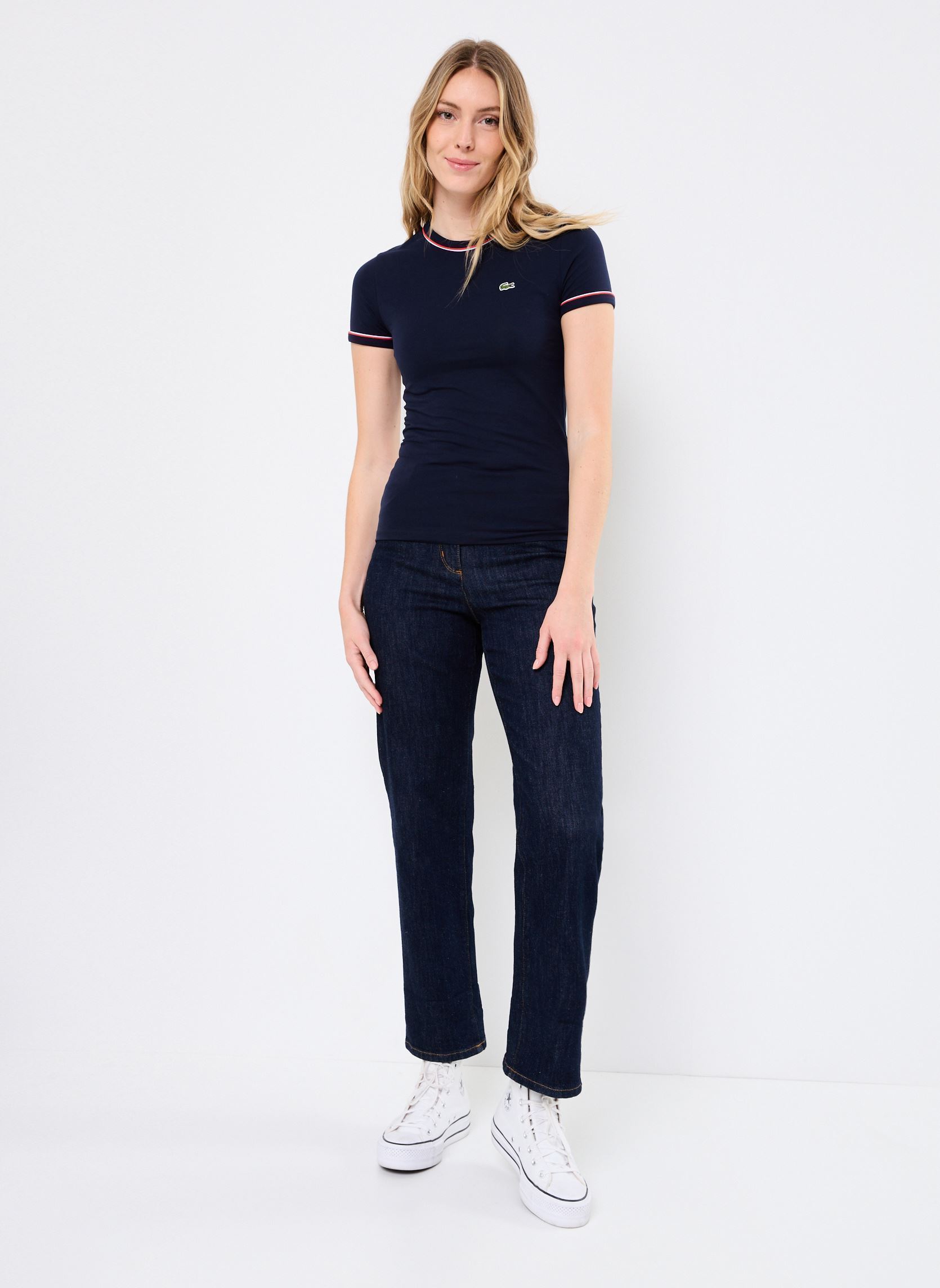 T-shirt a maniche corte Tee-shirt & turtle neck shirt donna blu Lacoste T-shirt a maniche corte Tee-shirt & turtle neck shirt donna blu MARINE/RUISSEAU-GRENADINE