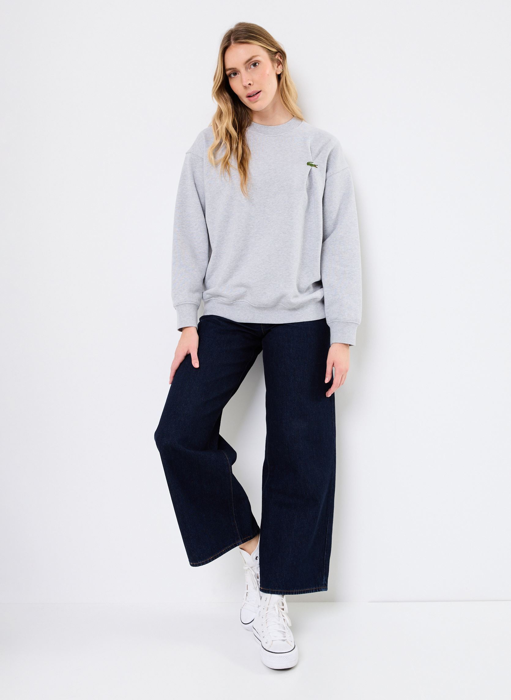 Sweats zippés Sweatshirts col rond SF9601 femme gris Lacoste Sweats zippés Sweatshirts col rond SF9601 femme gris ARGENT CHINE