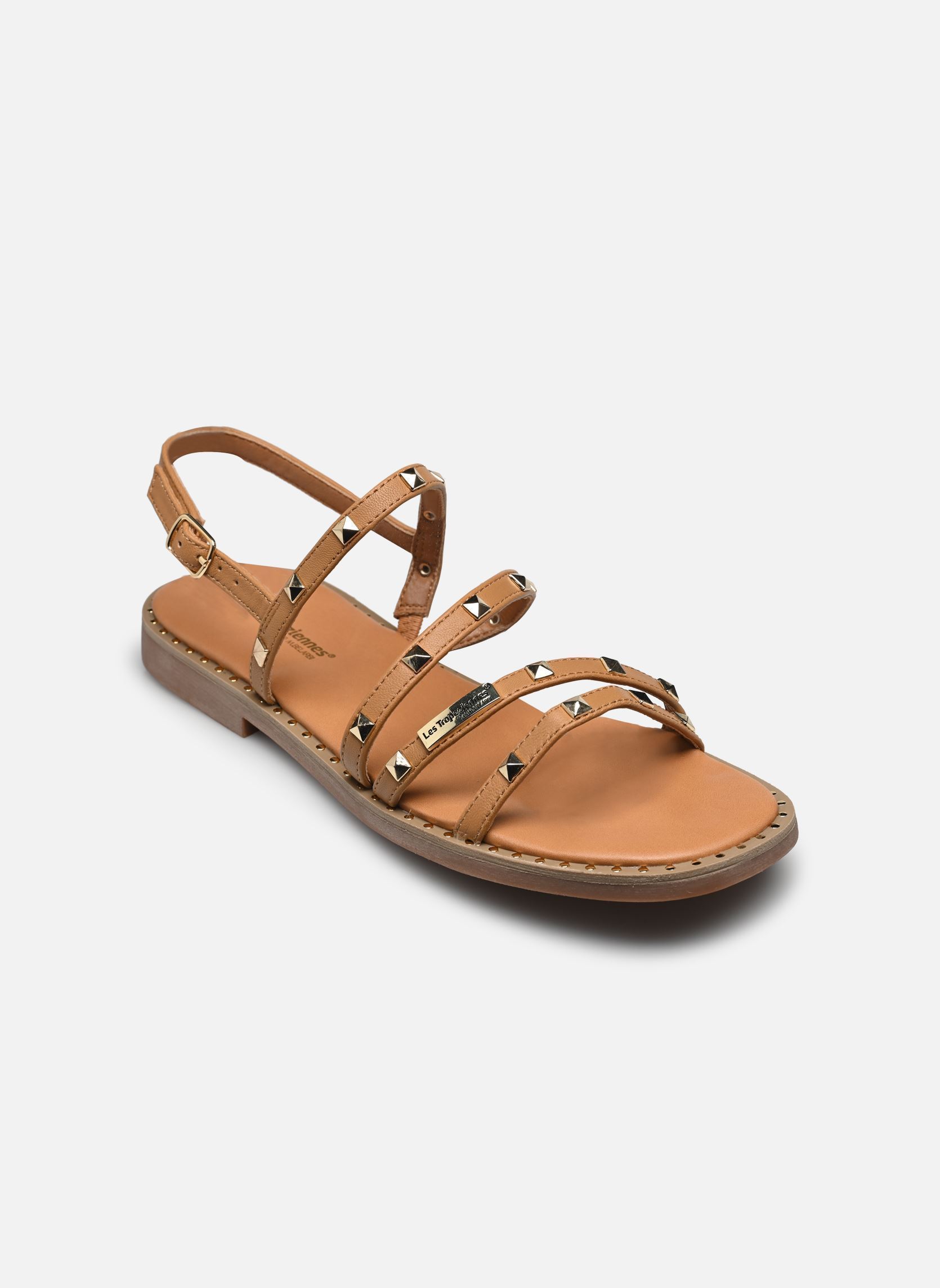 Sandales plates CORABEL femme marron Les Tropéziennes par M Belarbi Sandales plates CORABEL femme marron Tan