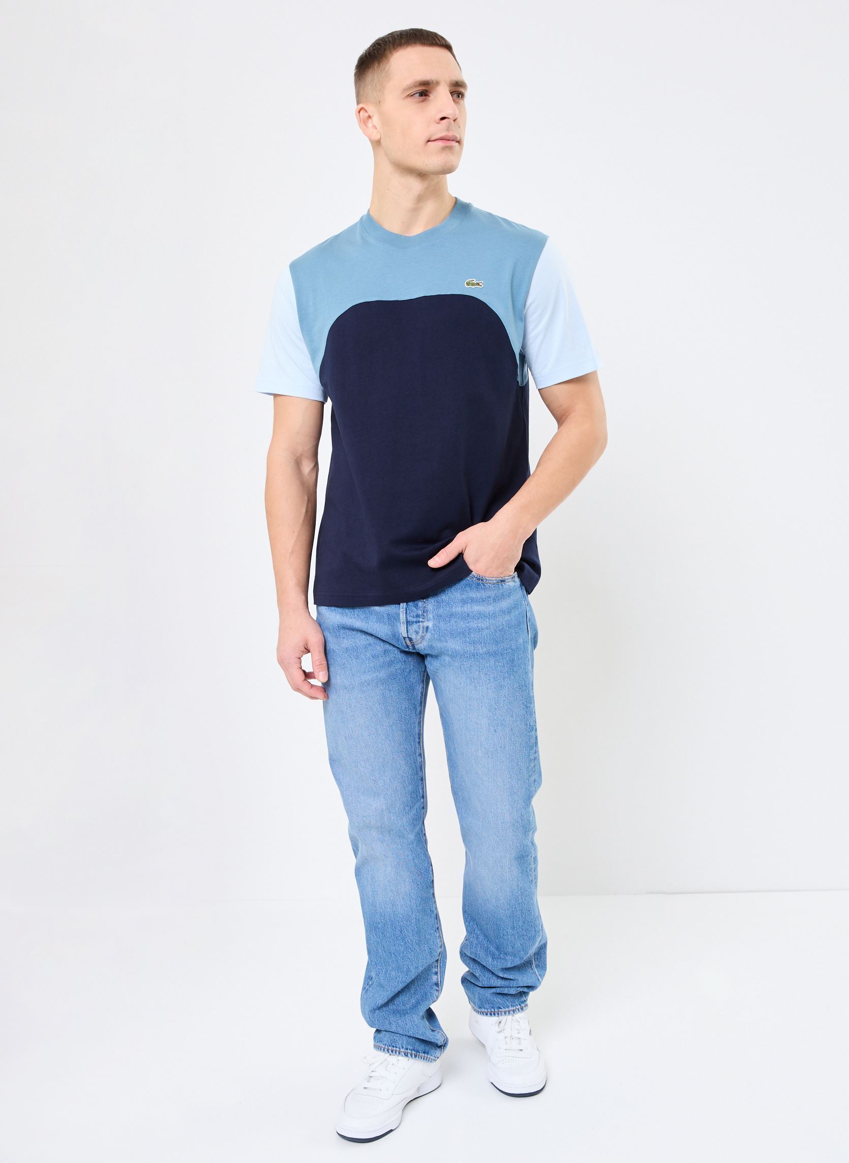 Tee-shirts manches courtes Tee-shirt Lacoste TH9551 homme bleu Lacoste Tee-shirts manches courtes Tee-shirt Lacoste TH9551 homme bleu MARINE/CALCAIRE-RUISSEAU