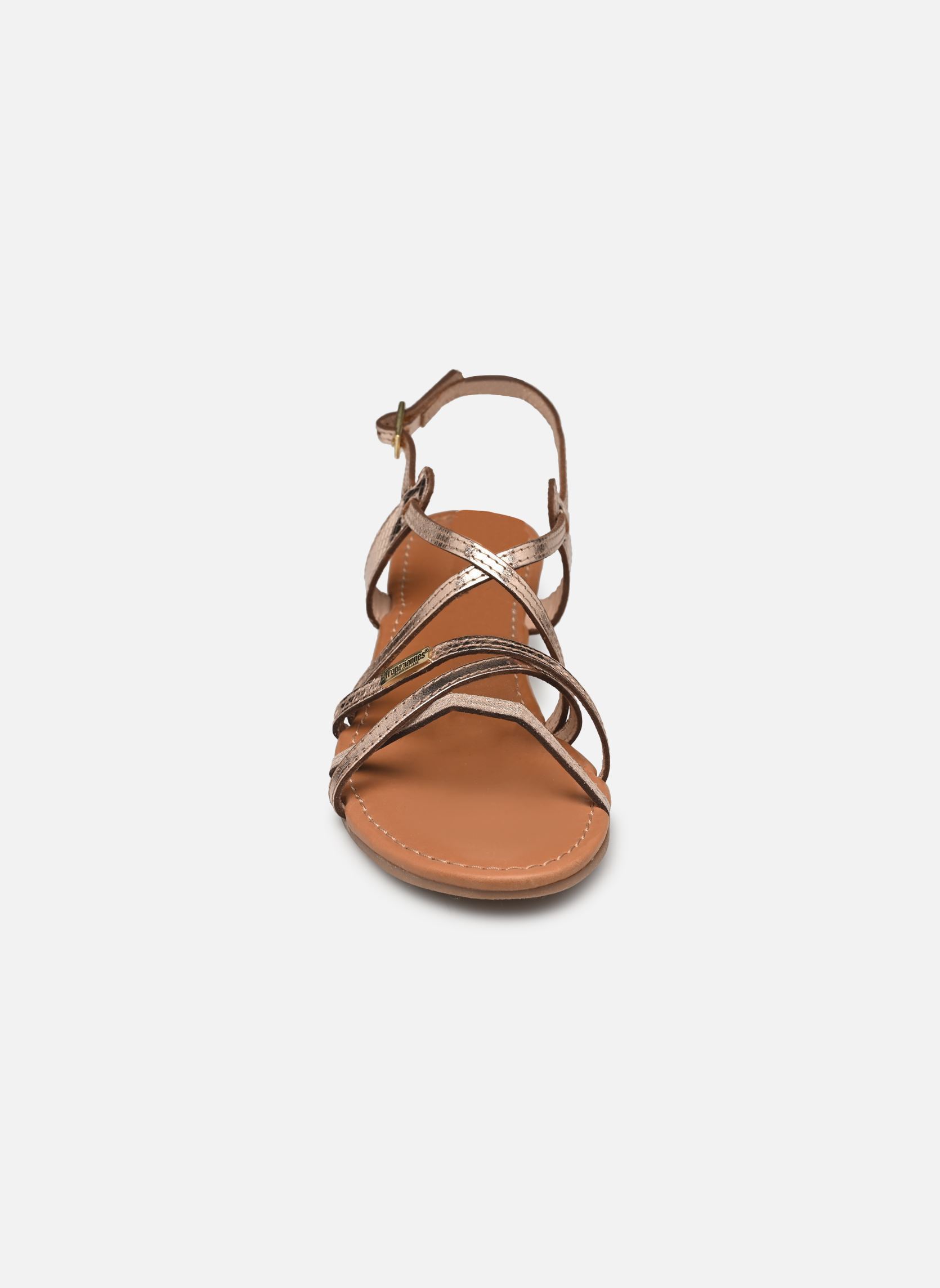Sandalen met sleehak en plateau HARO dames goud en brons Les Tropéziennes par M Belarbi Sandalen met sleehak en plateau HARO dames goud en brons OR-MULTI