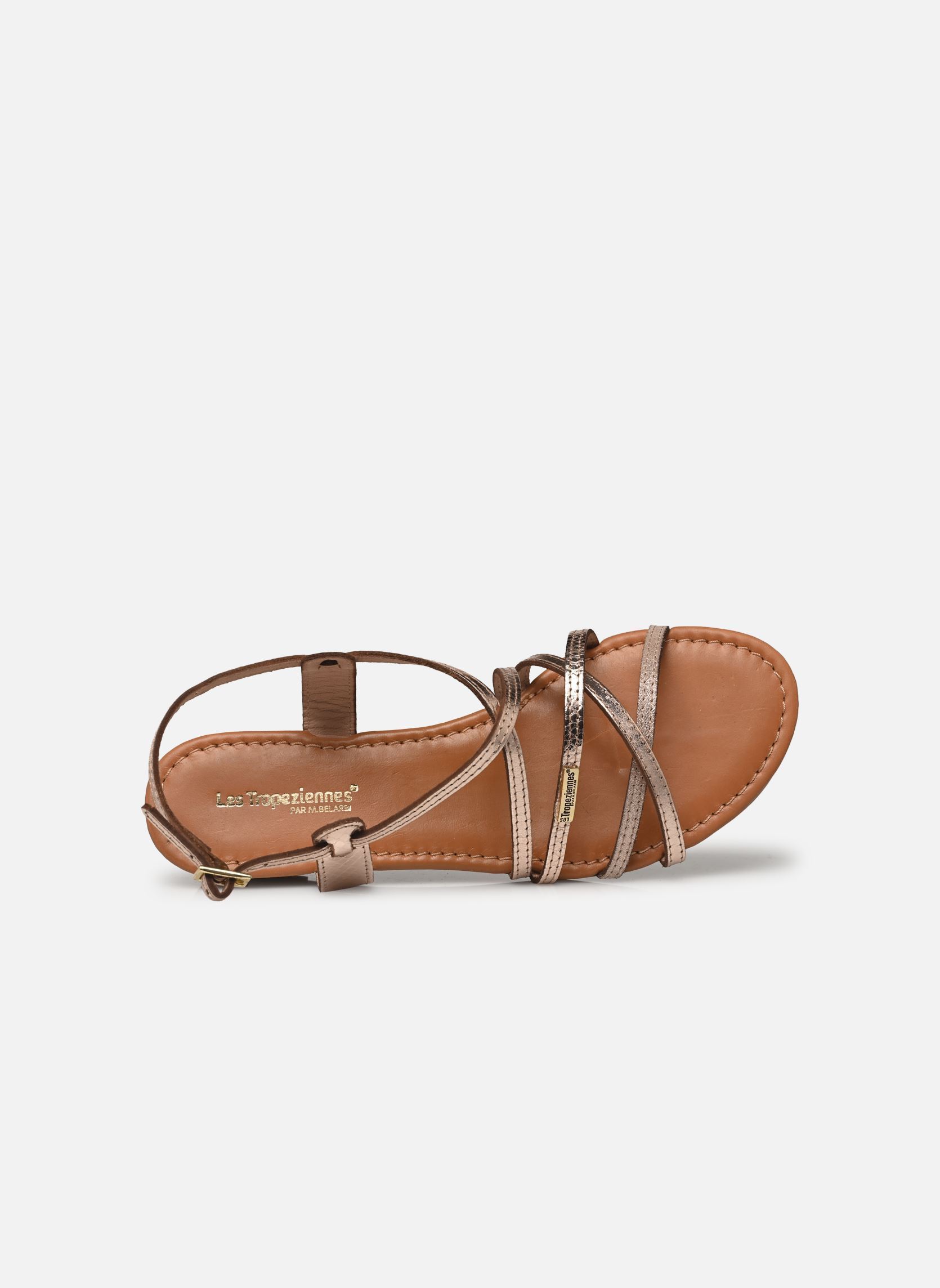 Sandalen met sleehak en plateau HARO dames goud en brons Les Tropéziennes par M Belarbi Sandalen met sleehak en plateau HARO dames goud en brons OR-MULTI