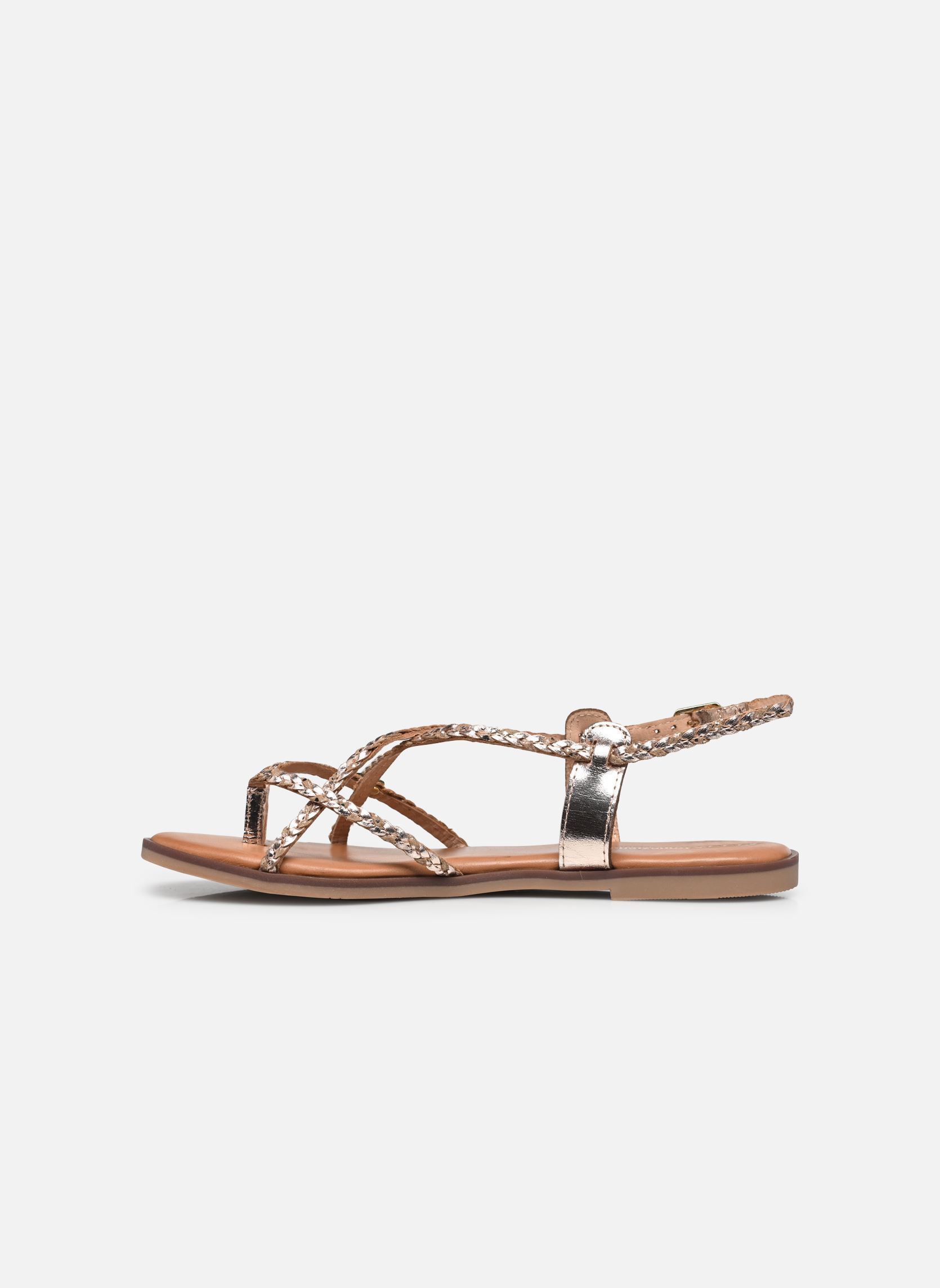 Platte sandalen HALFONZO dames goud en brons Les Tropéziennes par M Belarbi Platte sandalen HALFONZO dames goud en brons OR