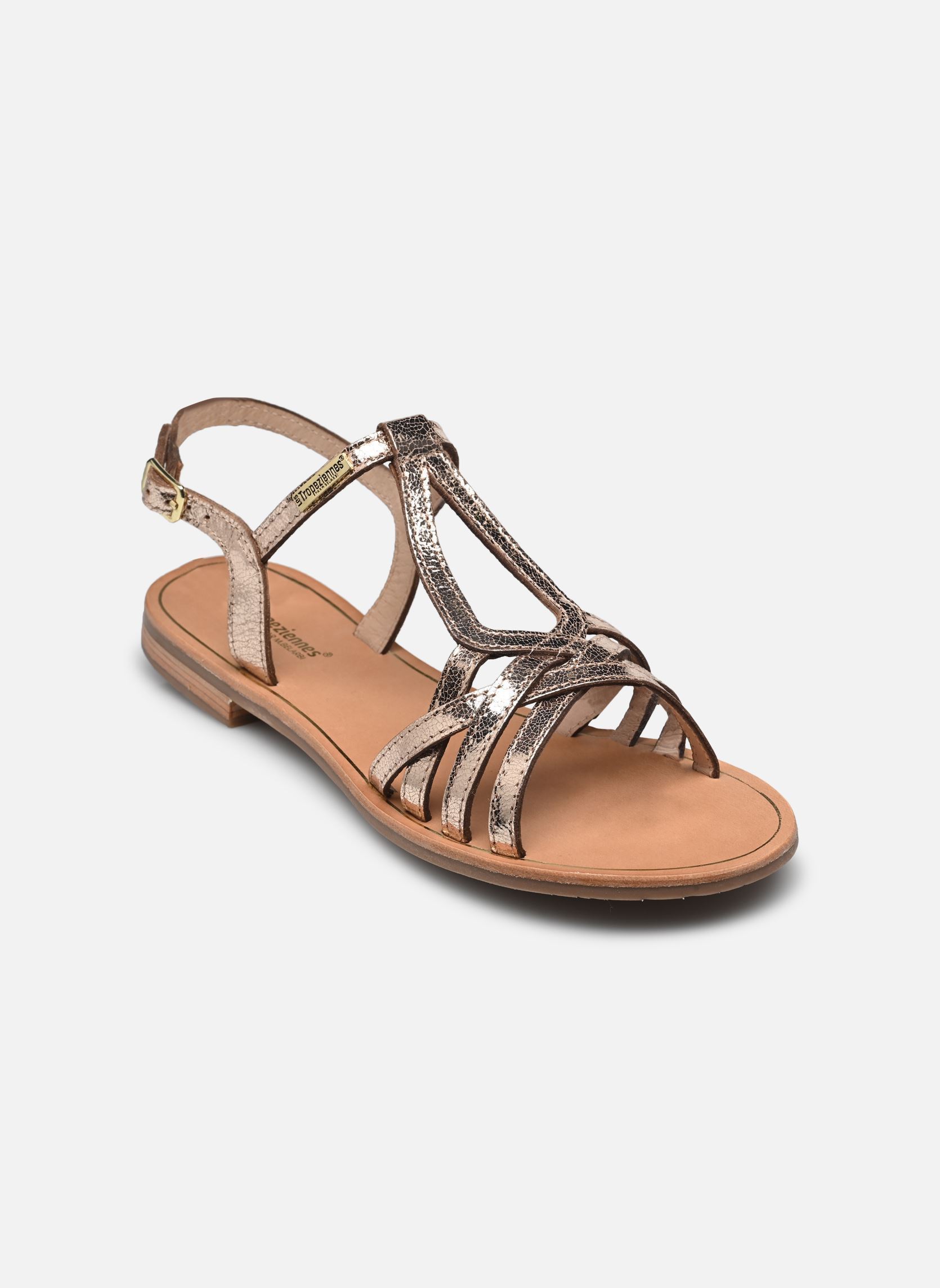 Platte sandalen HASTRO dames goud en brons Les Tropéziennes par M Belarbi Platte sandalen HASTRO dames goud en brons OR CRAQUELE