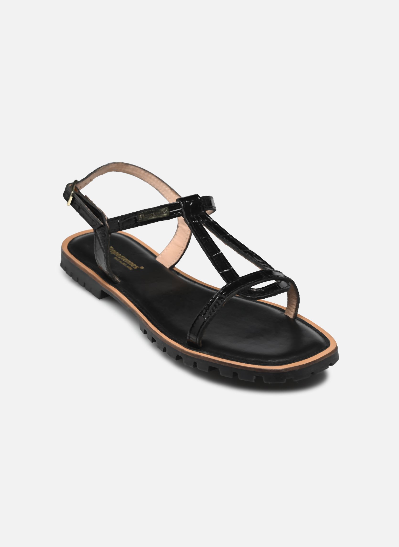 Sandalias planas HEXTAZ mujer negro Les Tropéziennes par M Belarbi Sandalias planas HEXTAZ mujer negro Noir