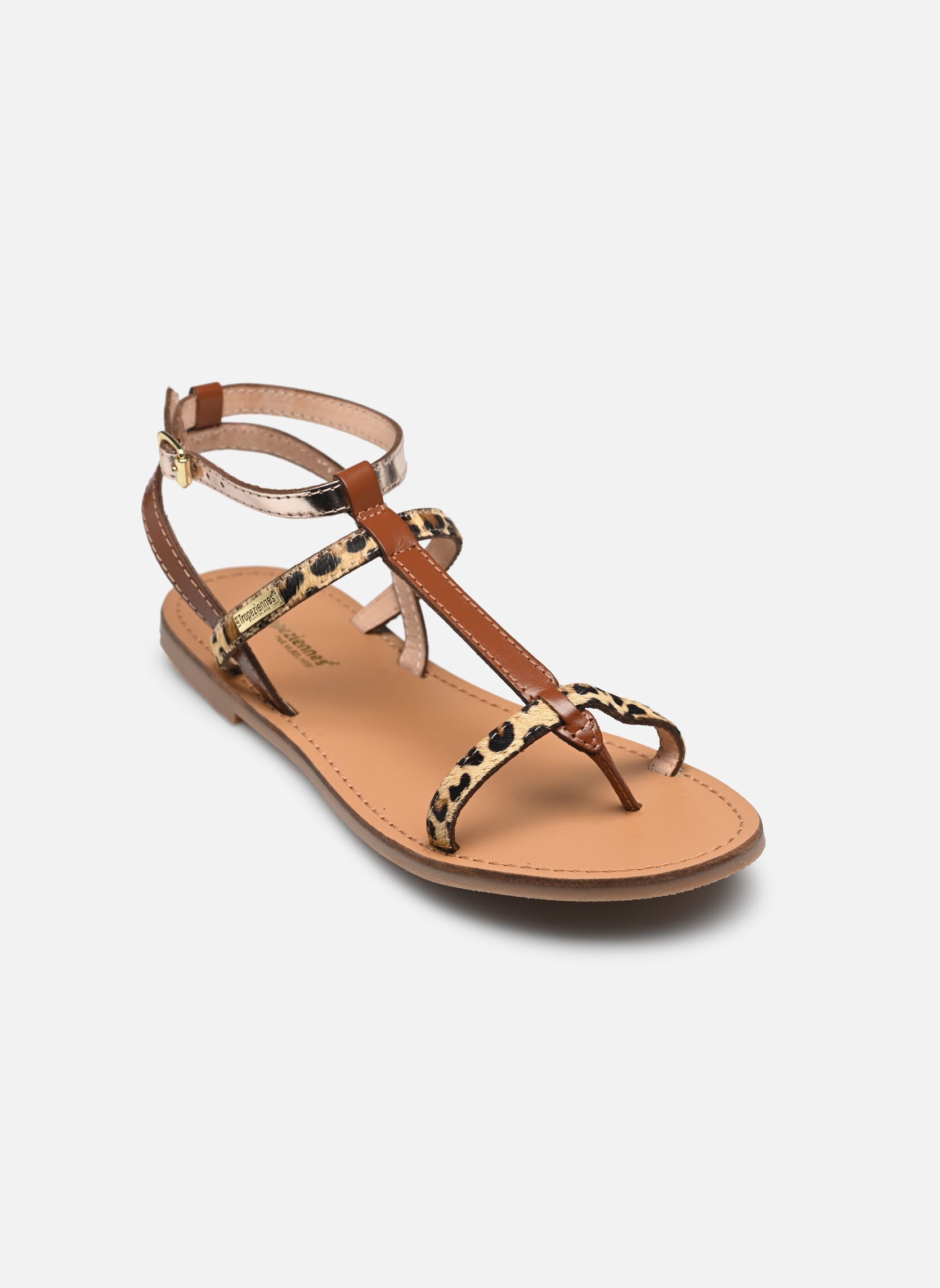 Sandales plates HILADEN femme beige Les Tropéziennes par M Belarbi Sandales plates HILADEN femme beige LEOPARD MULTI