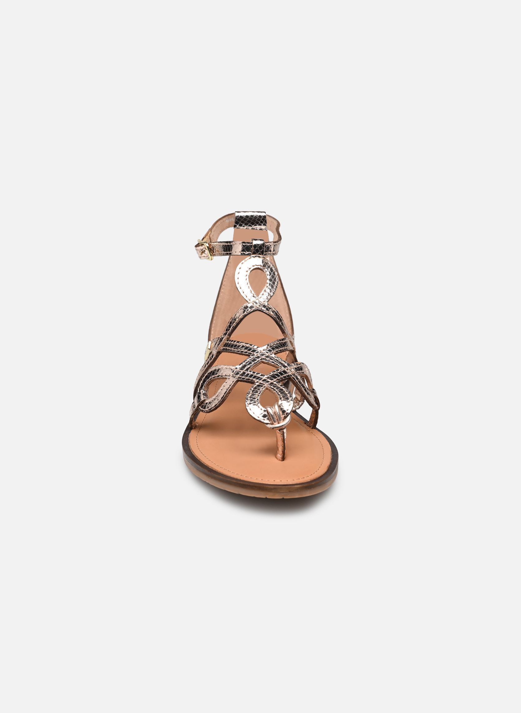 Platte sandalen HARABESQUE dames goud en brons Les Tropéziennes par M Belarbi Platte sandalen HARABESQUE dames goud en brons OR SERPENT