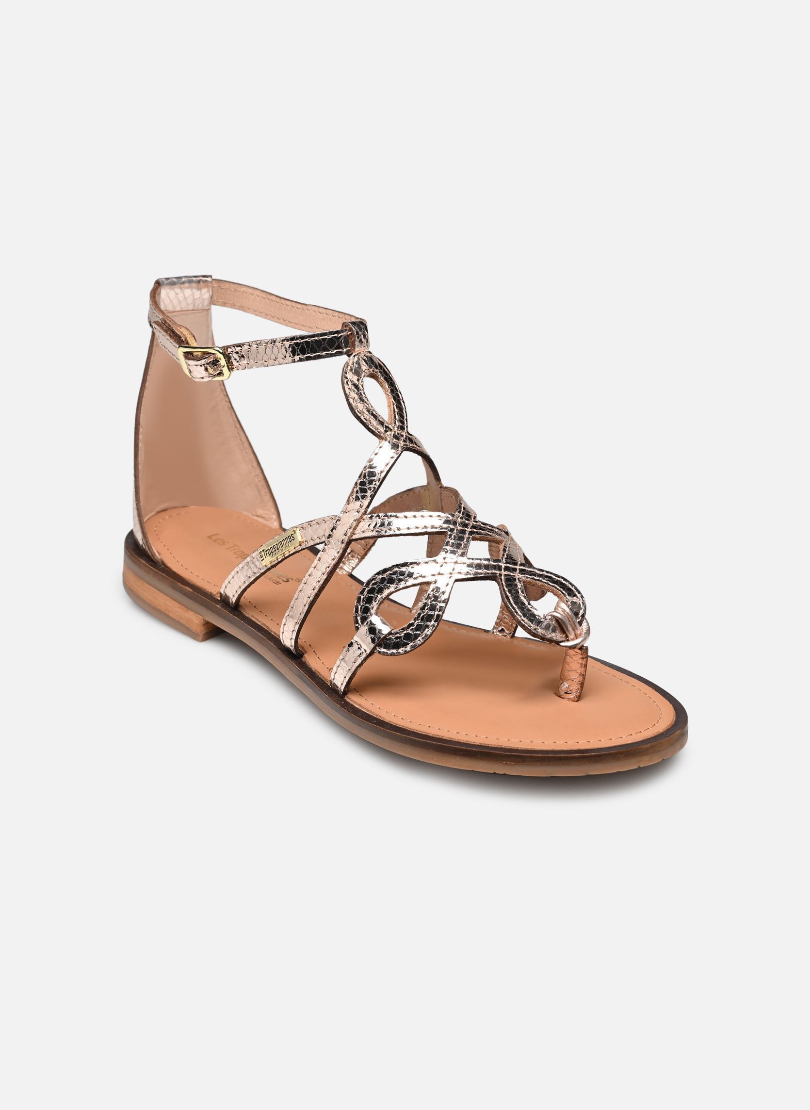 Platte sandalen HARABESQUE dames goud en brons Les Tropéziennes par M Belarbi Platte sandalen HARABESQUE dames goud en brons OR SERPENT