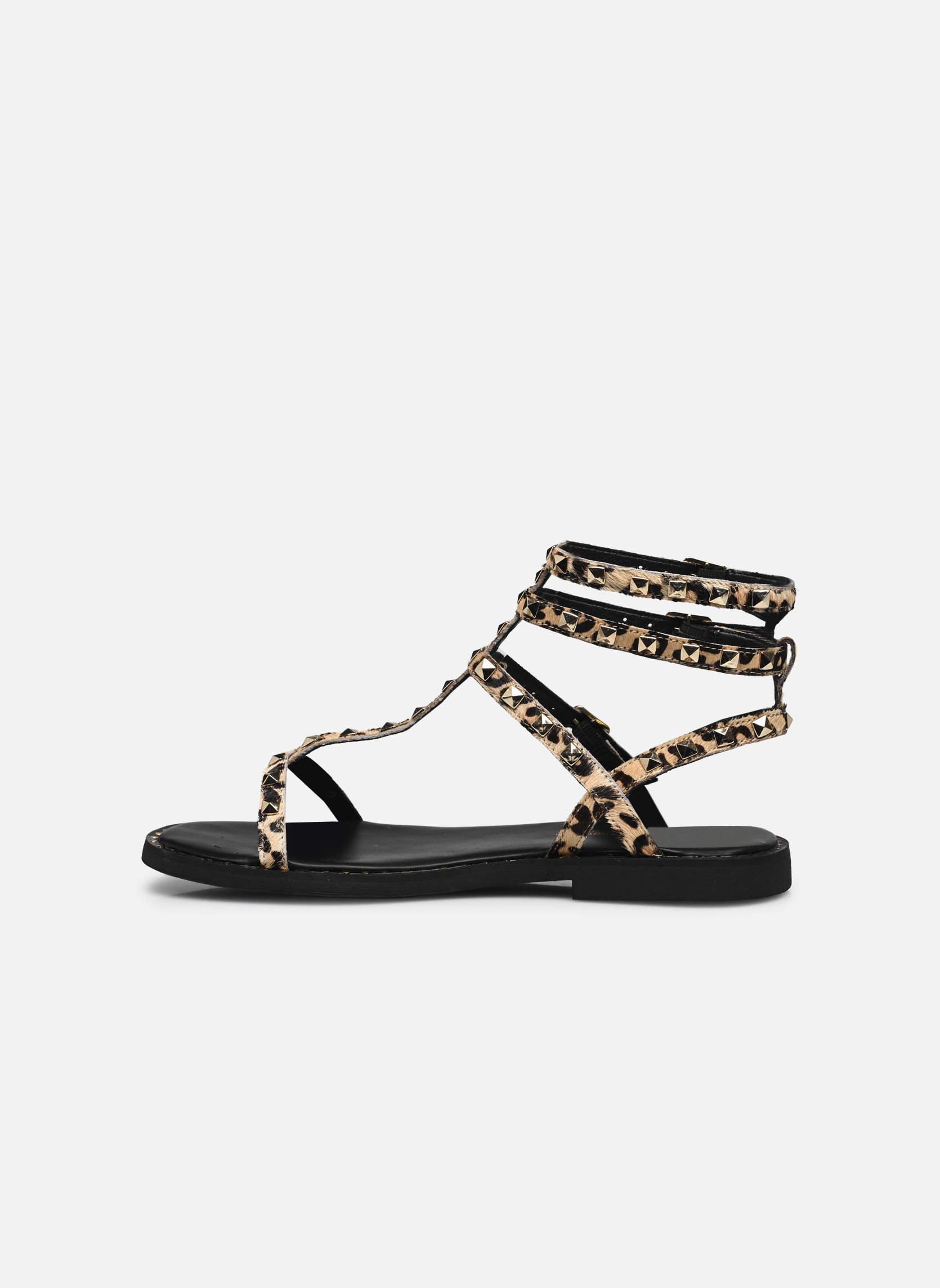 Sandales plates CORALIE LEO femme beige Les Tropéziennes par M Belarbi Sandales plates CORALIE LEO femme beige LEOPARD