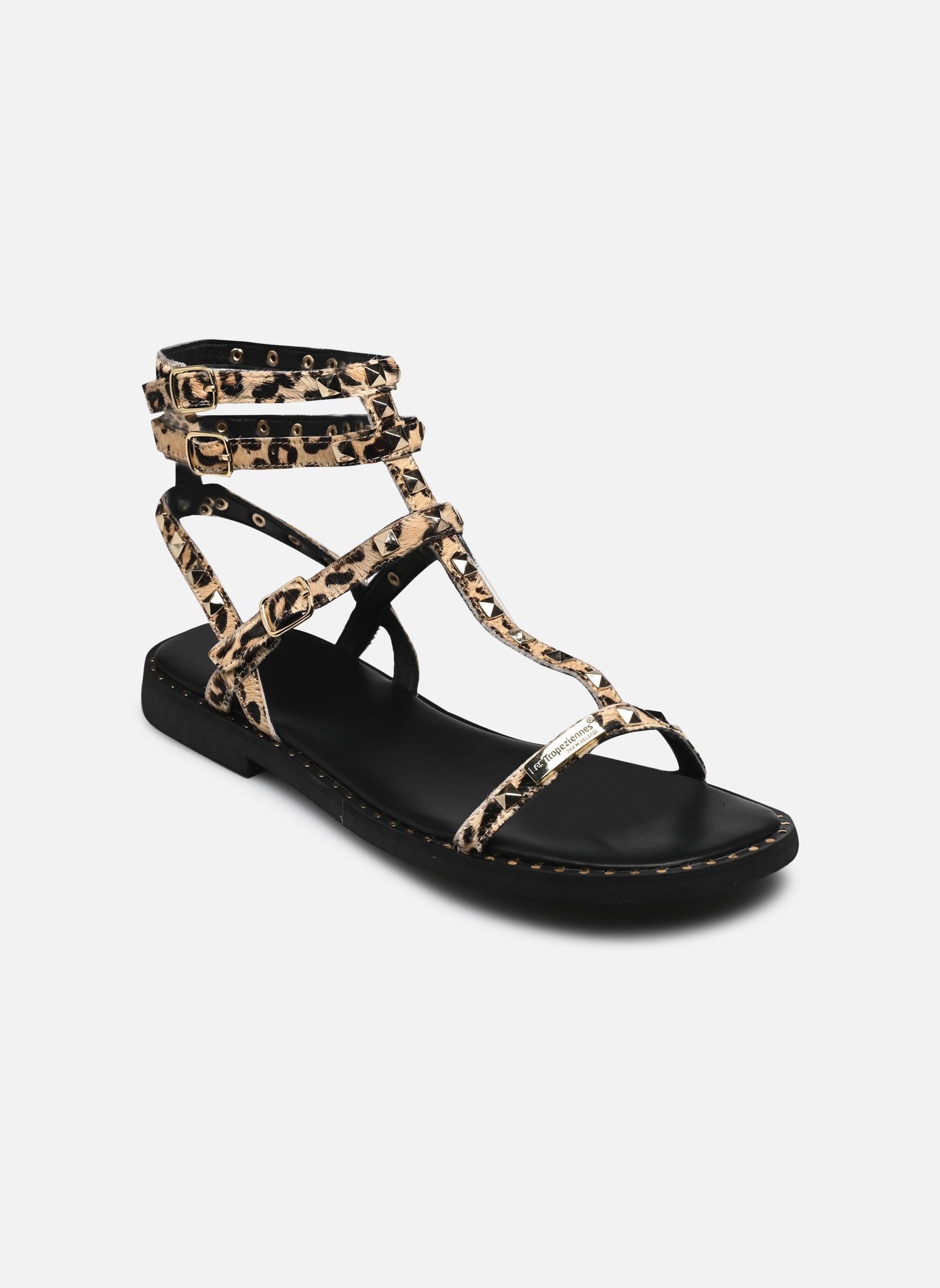 Sandales plates CORALIE LEO femme beige Les Tropéziennes par M Belarbi Sandales plates CORALIE LEO femme beige LEOPARD