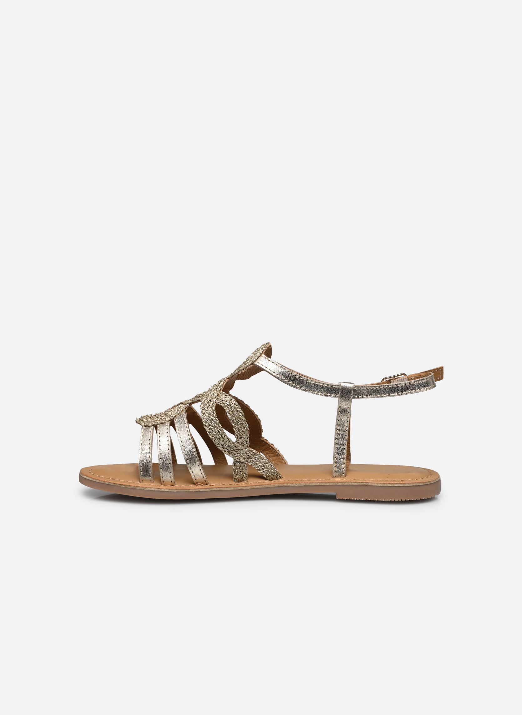 Platte sandalen CHERIE dames goud en brons Les Tropéziennes par M Belarbi Platte sandalen CHERIE dames goud en brons OR