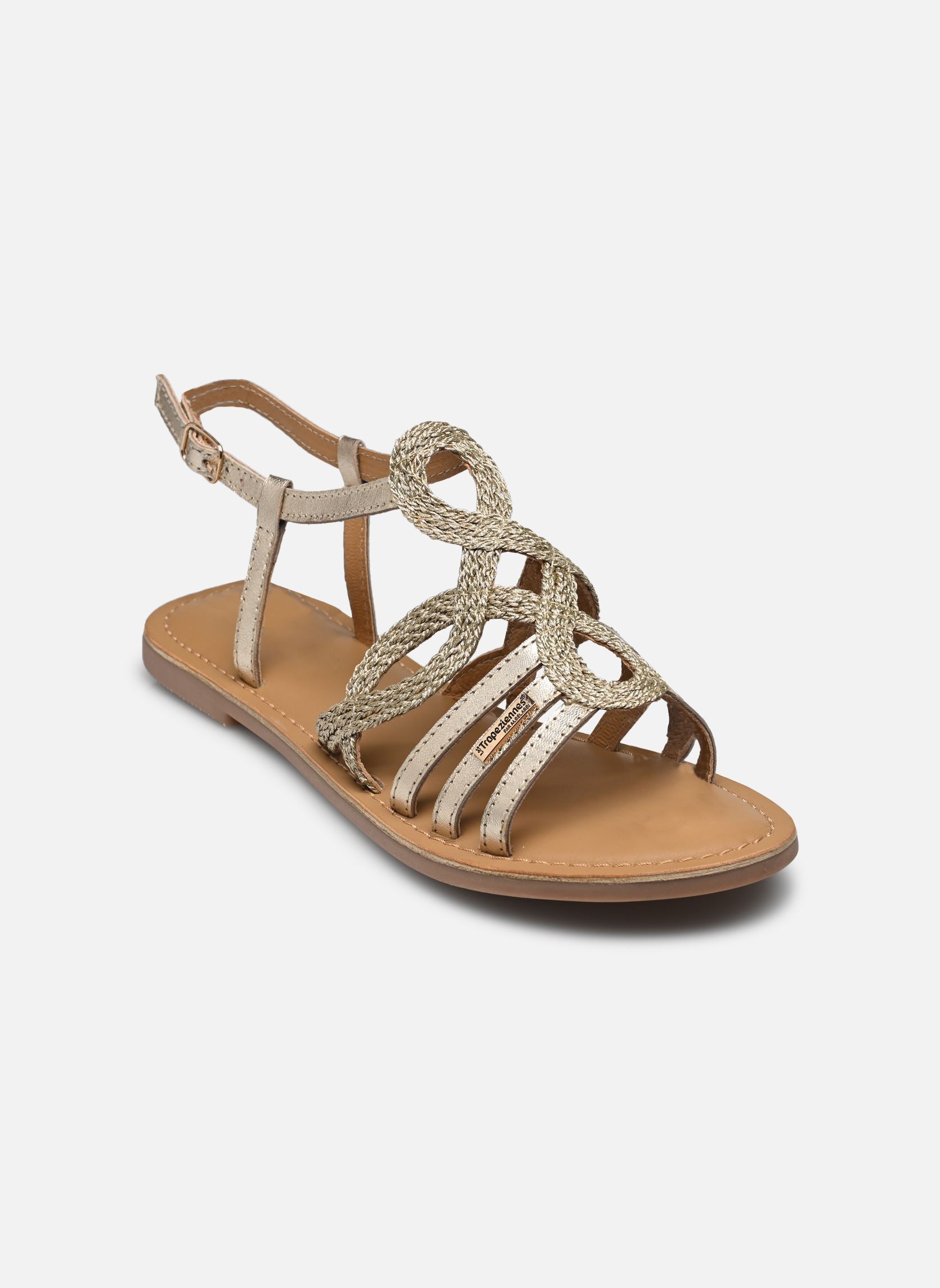 Platte sandalen CHERIE dames goud en brons Les Tropéziennes par M Belarbi Platte sandalen CHERIE dames goud en brons OR