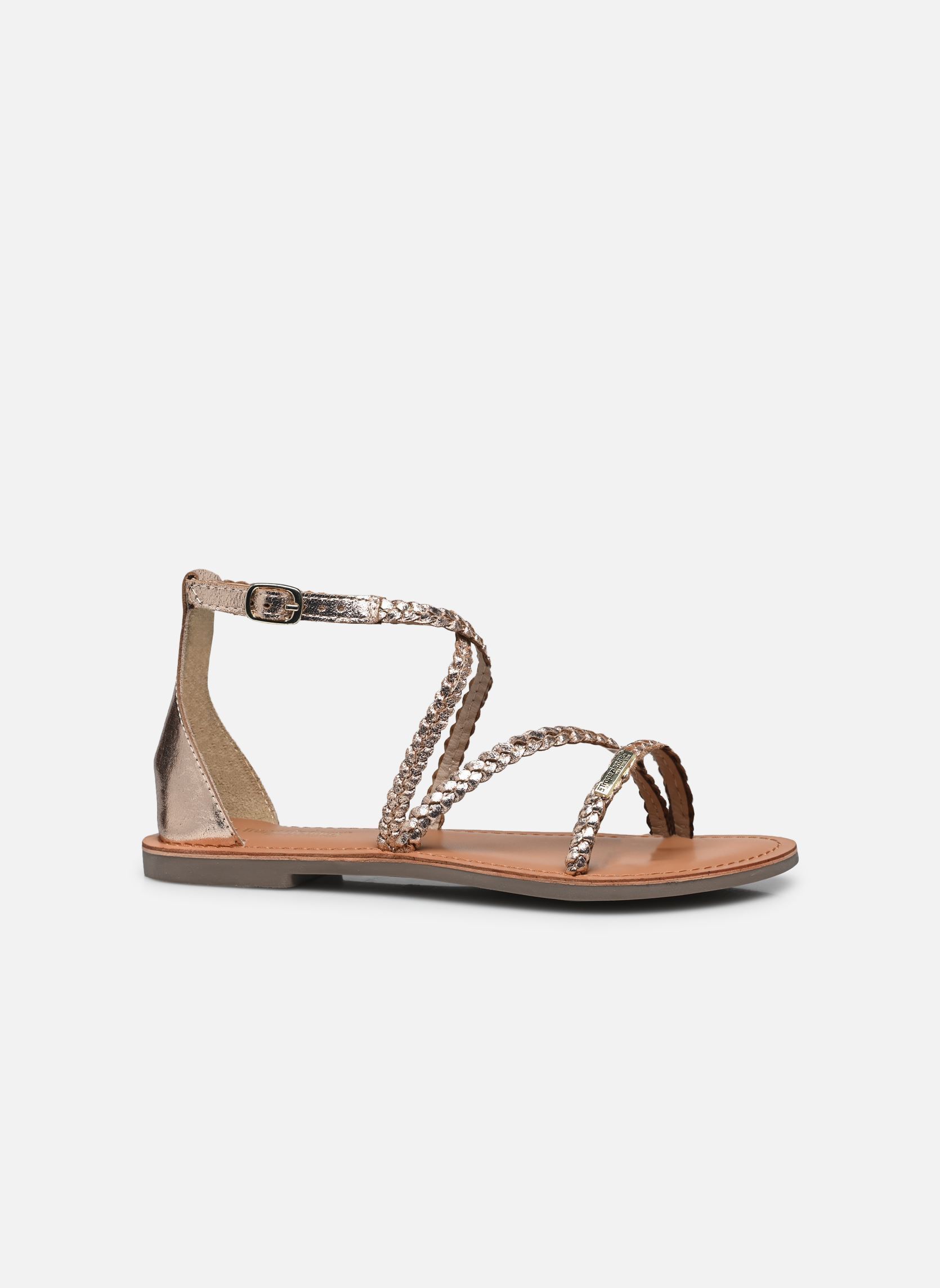 Platte sandalen DIAH dames goud en brons Les Tropéziennes par M Belarbi Platte sandalen DIAH dames goud en brons OR CRAQUELE