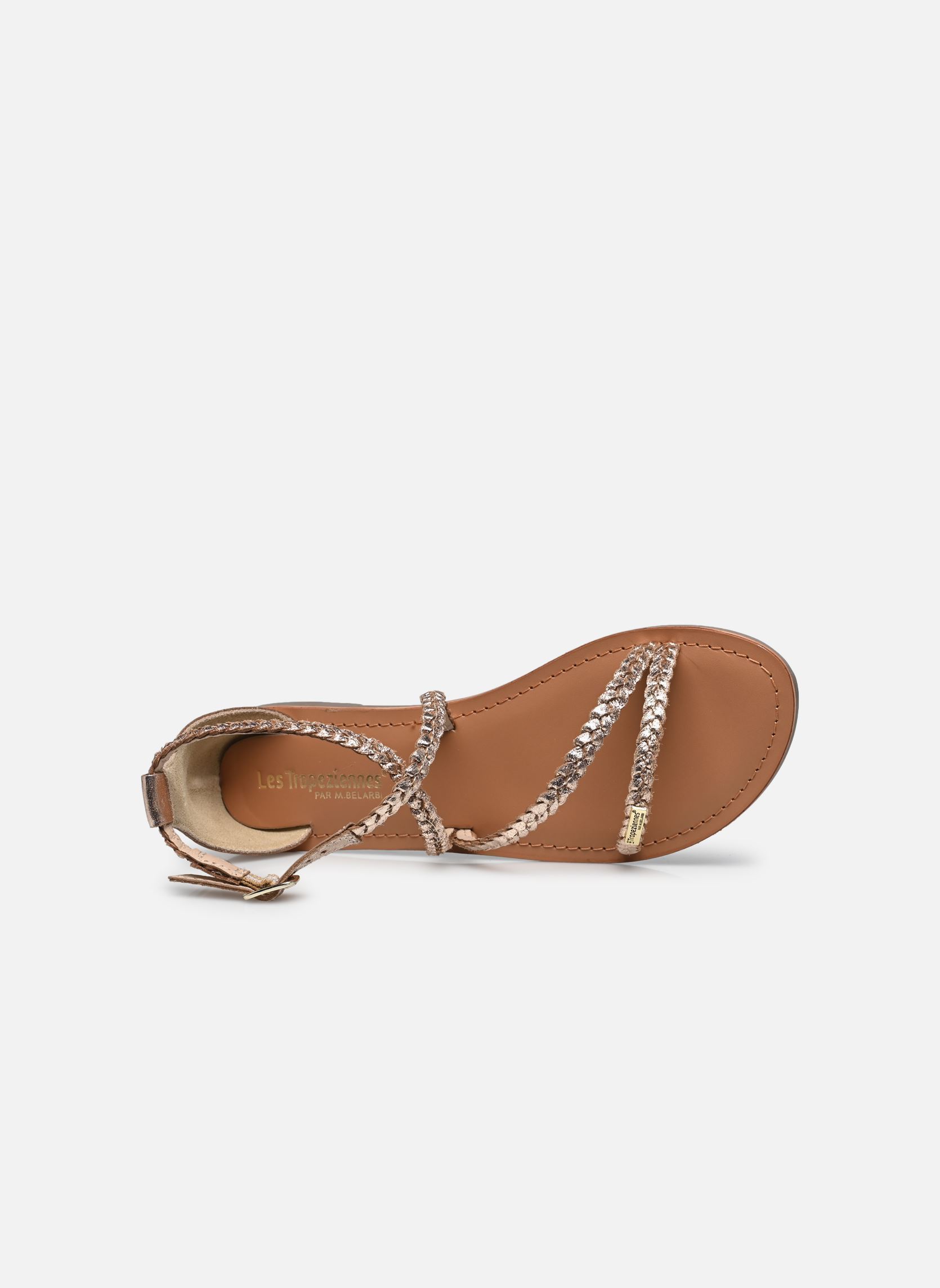Platte sandalen DIAH dames goud en brons Les Tropéziennes par M Belarbi Platte sandalen DIAH dames goud en brons OR CRAQUELE