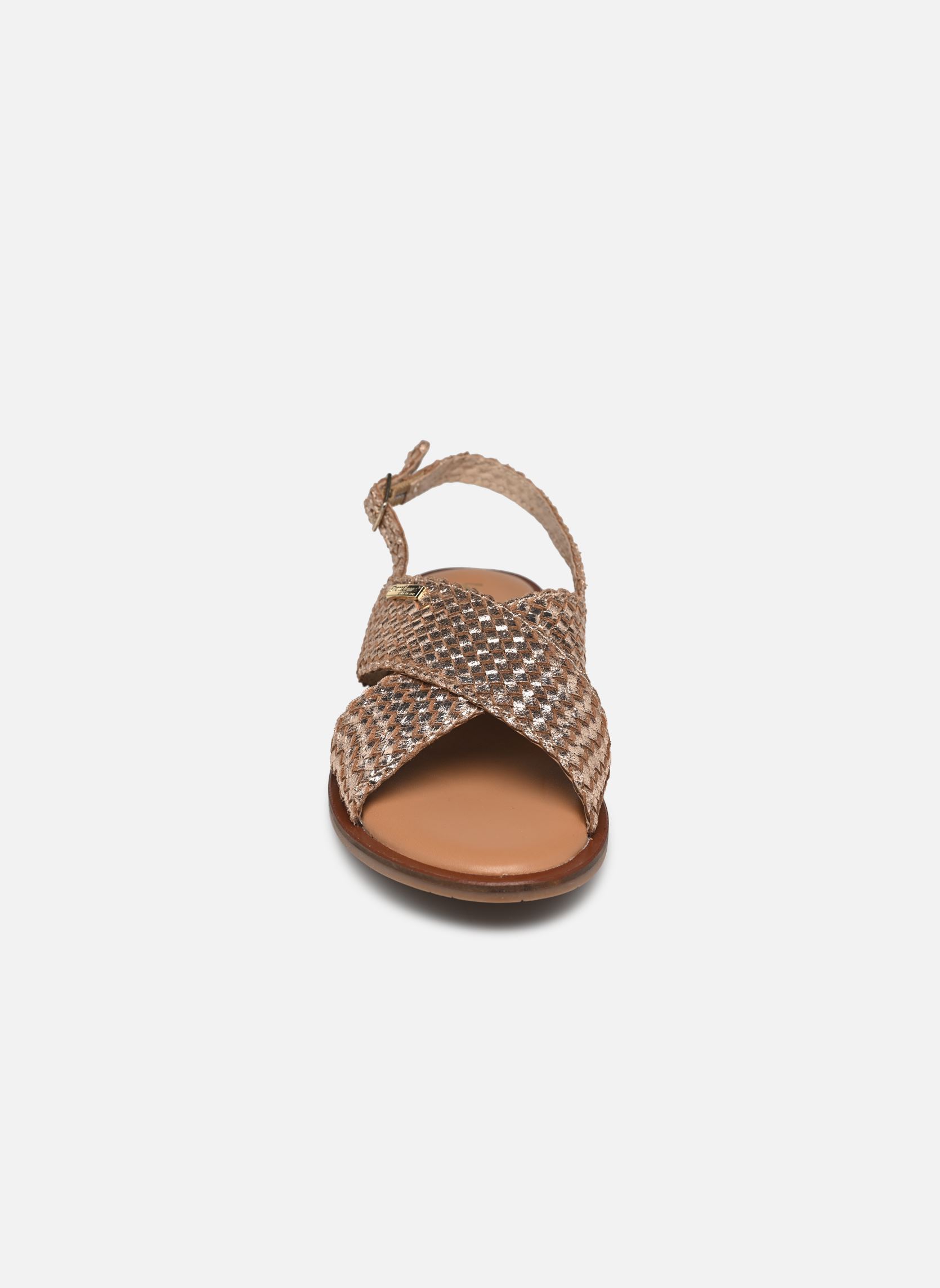 Platte sandalen DOA dames goud en brons Les Tropéziennes par M Belarbi Platte sandalen DOA dames goud en brons OR CRAQUELE