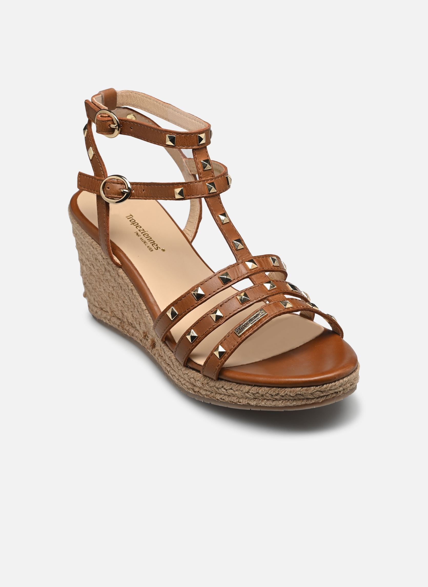 Sandales compensées et plateformes LILI femme marron Les Tropéziennes par M Belarbi Sandales compensées et plateformes LILI femme marron TAN