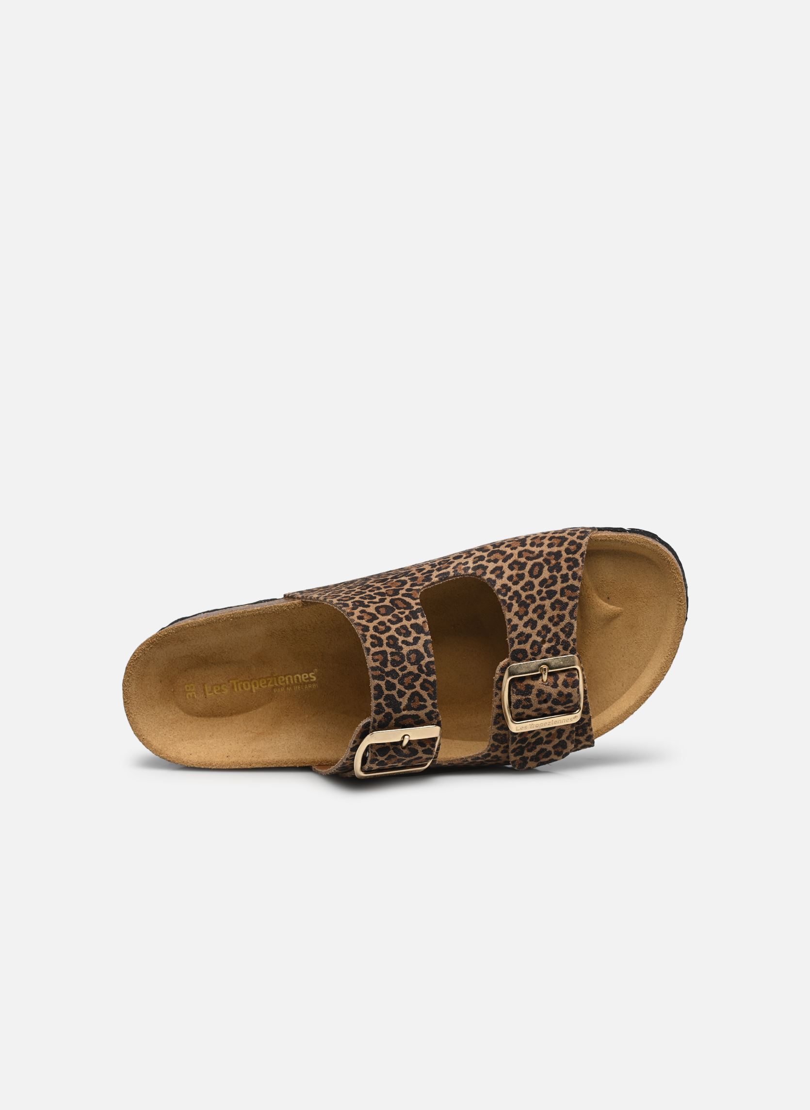 Mules et sabots ZATIX SUEDE femme beige Les Tropéziennes par M Belarbi Mules et sabots ZATIX SUEDE femme beige LEOPARD