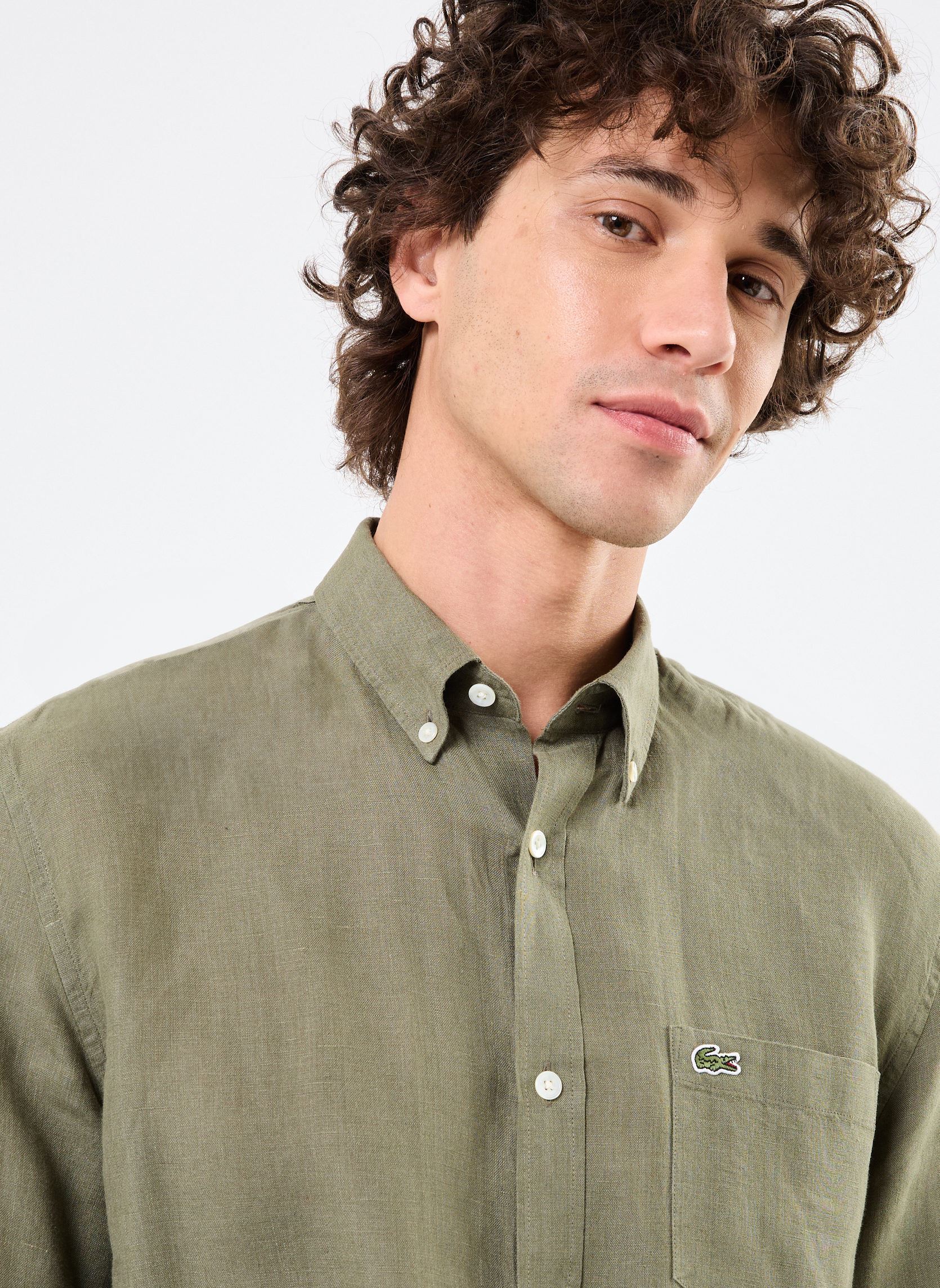 Camisas Chemise Lacoste CH5692 hombre verde Lacoste Camisas Chemise Lacoste CH5692 hombre verde KAKI