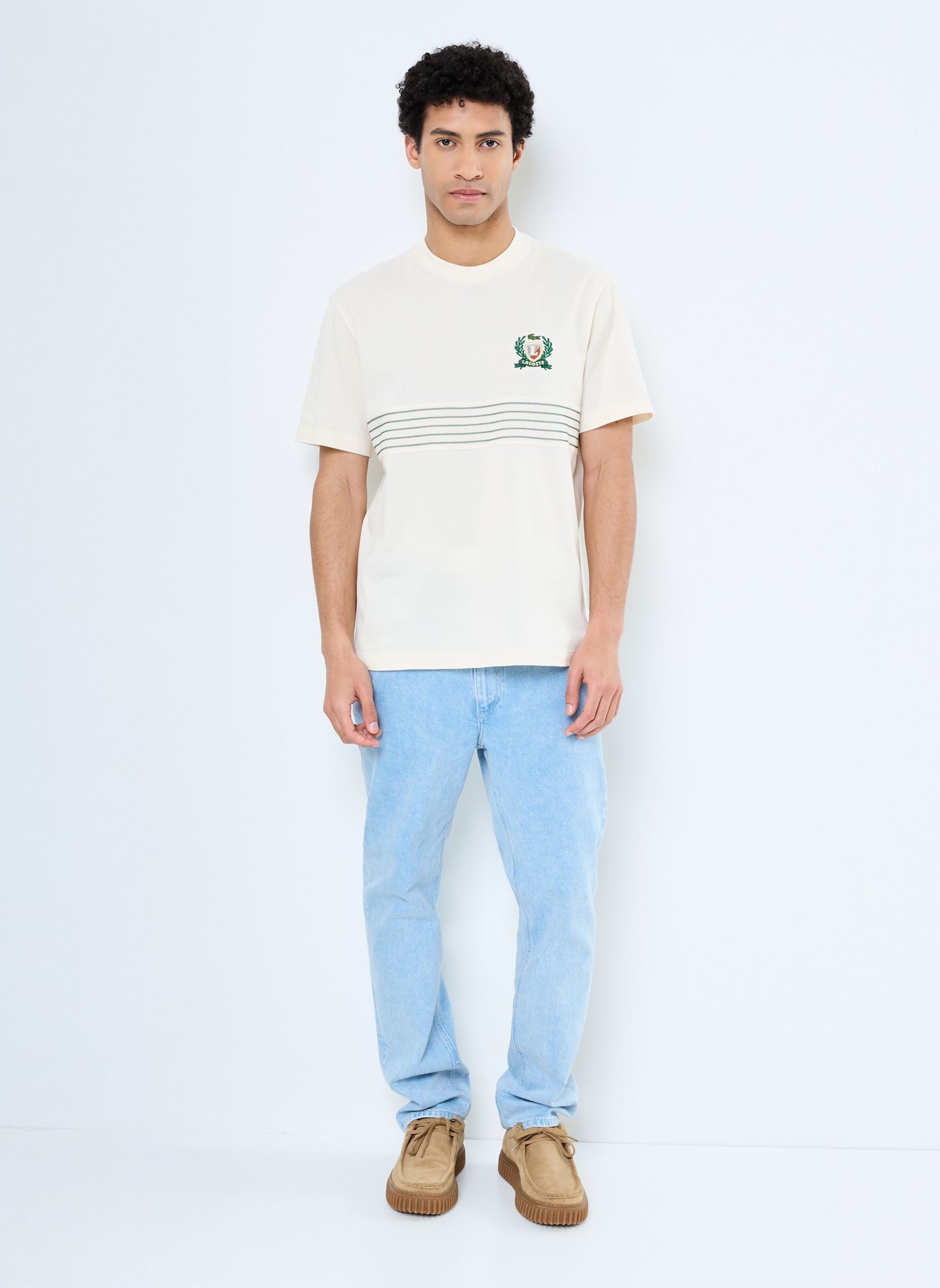 Tee-shirts manches courtes Tee-shirt Lacoste TH0025 homme blanc Lacoste Tee-shirts manches courtes Tee-shirt Lacoste TH0025 homme blanc LAPONIE