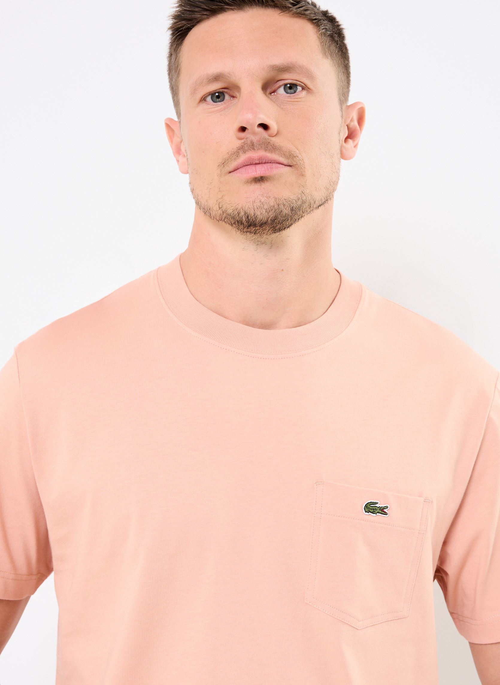 T-shirt a maniche corte Tee-shirt Lacoste TH0032 uomo beige Lacoste T-shirt a maniche corte Tee-shirt Lacoste TH0032 uomo beige LATTE