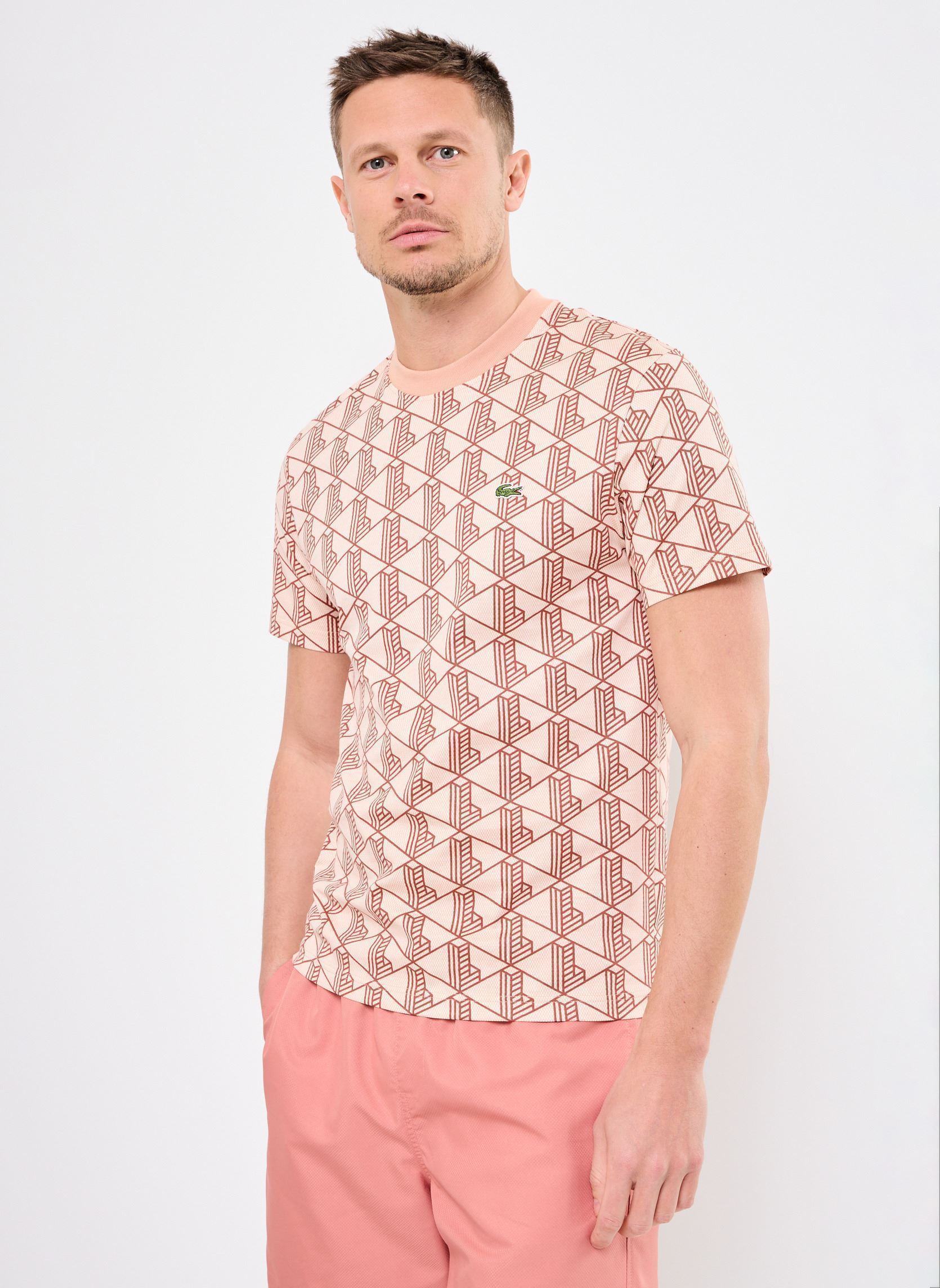 T shirt Lacoste T SHIRT EN COTON MONOGRAMME ET EU