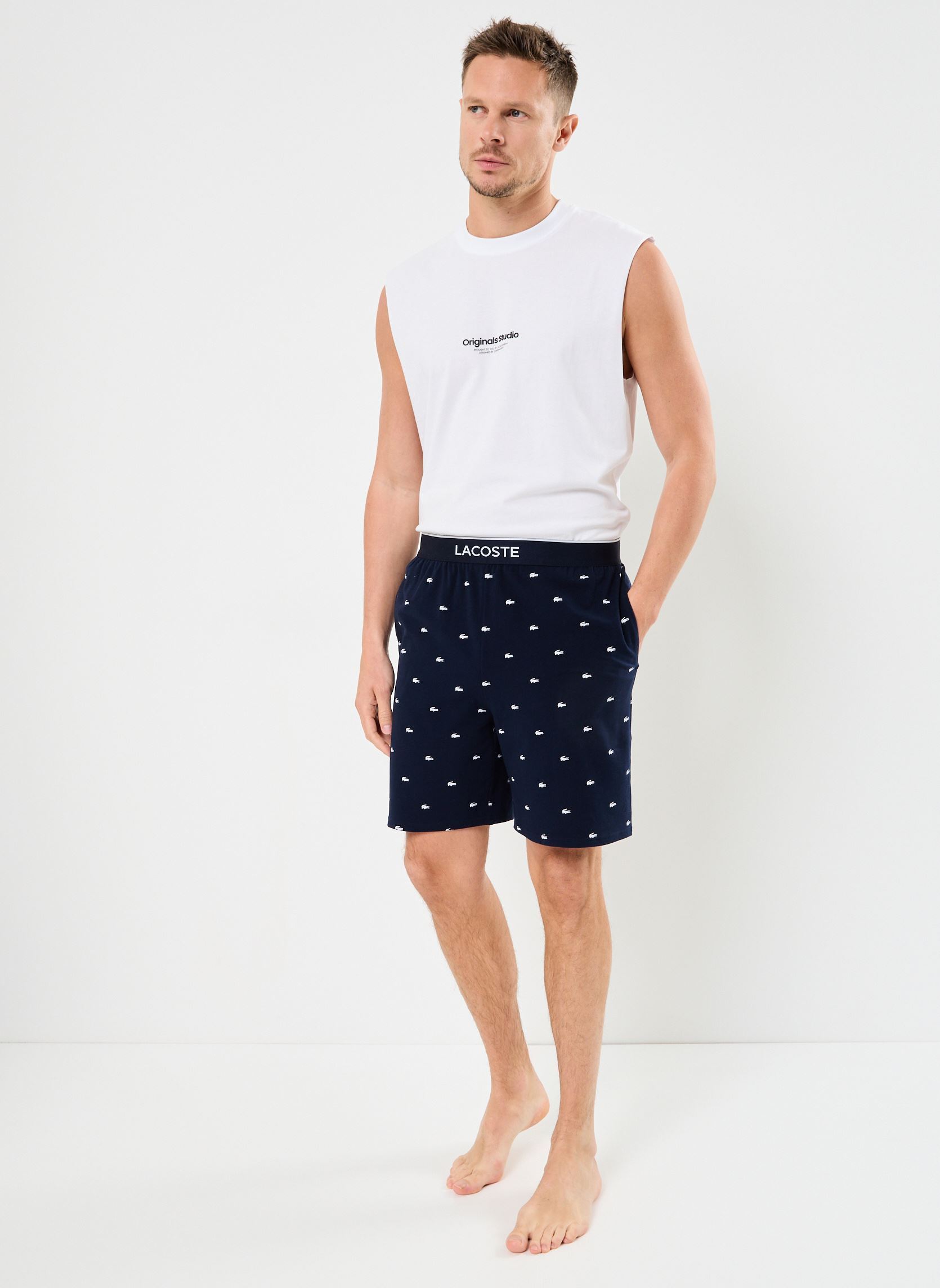 Caleçons longs Short long Lacoste GH0645 homme bleu Lacoste Caleçons longs Short long Lacoste GH0645 homme bleu MARINE/BLANC