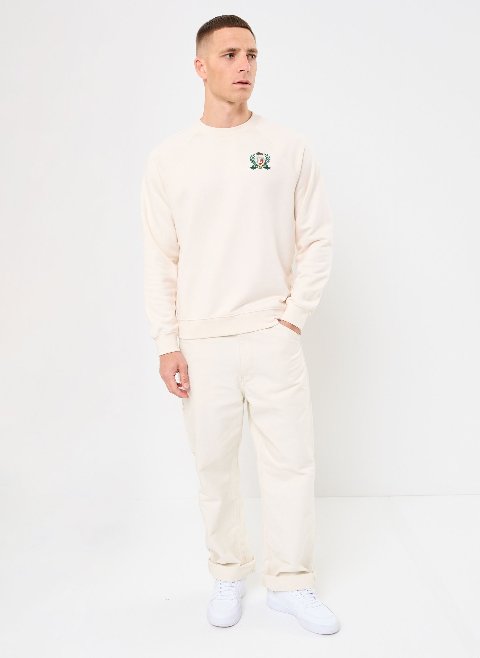 Sweats Sweatshirt col rond Lacoste SH0028 homme beige Lacoste Sweats Sweatshirt col rond Lacoste SH0028 homme beige LAPONIE