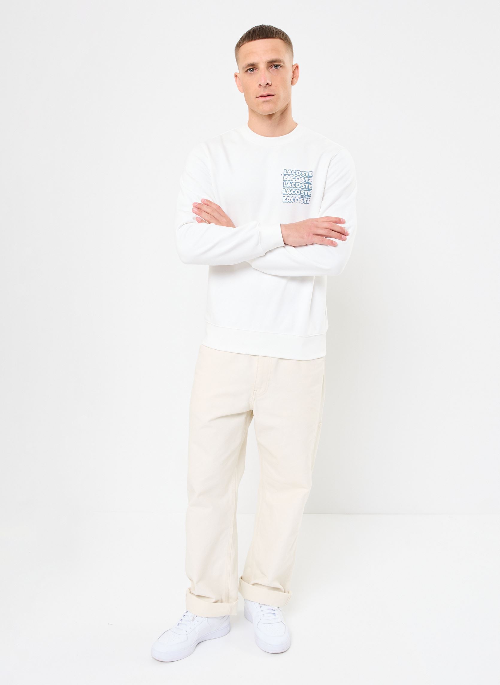 Sweats Sweatshirt col rond Lacoste SH0287 homme blanc Lacoste Sweats Sweatshirt col rond Lacoste SH0287 homme blanc FARINE/CALCAIRE
