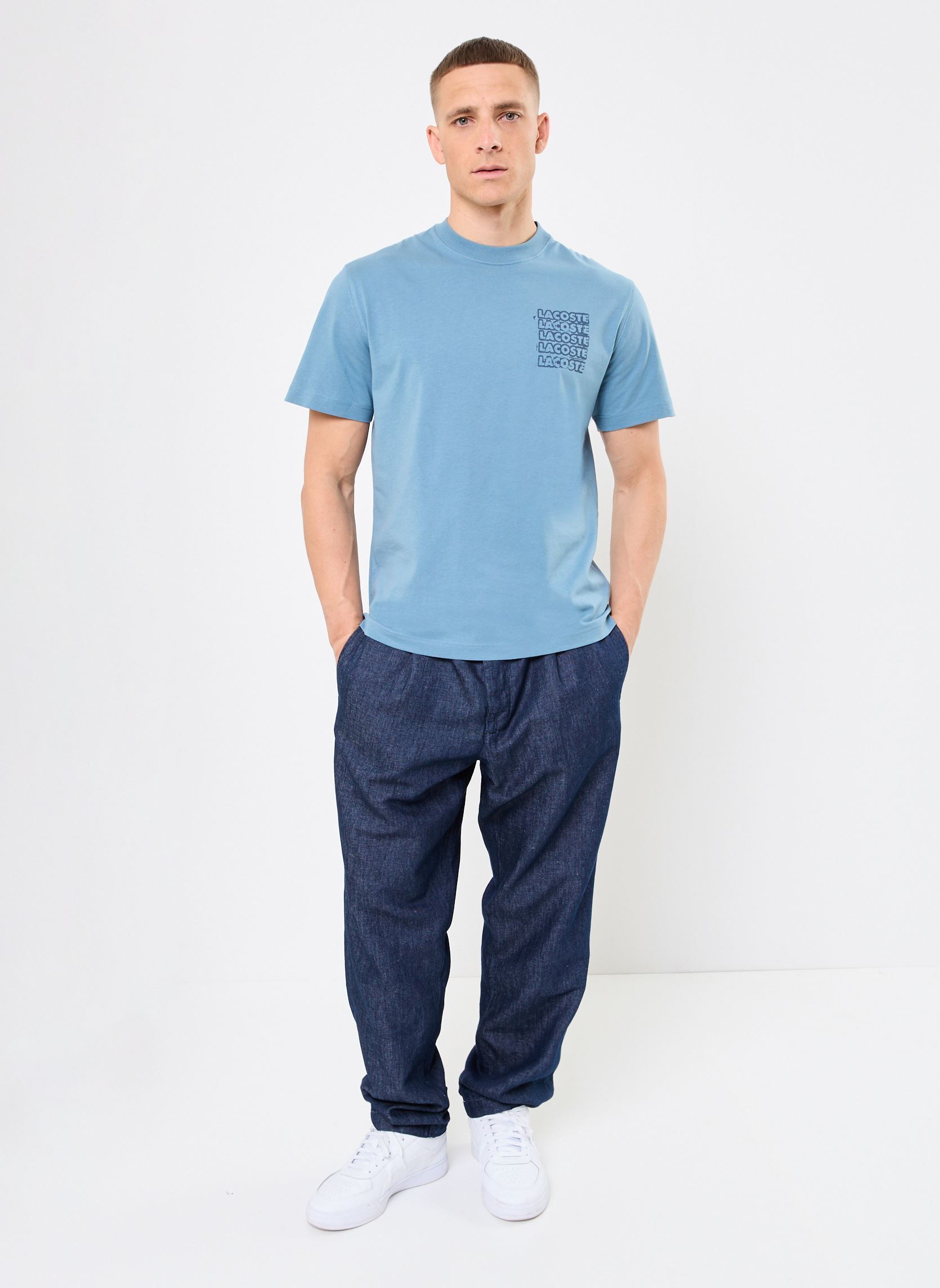Tee-shirts manches courtes Tee-shirt Lacoste TH0288 homme bleu Lacoste Tee-shirts manches courtes Tee-shirt Lacoste TH0288 homme bleu CALCAIRE/FAUCON