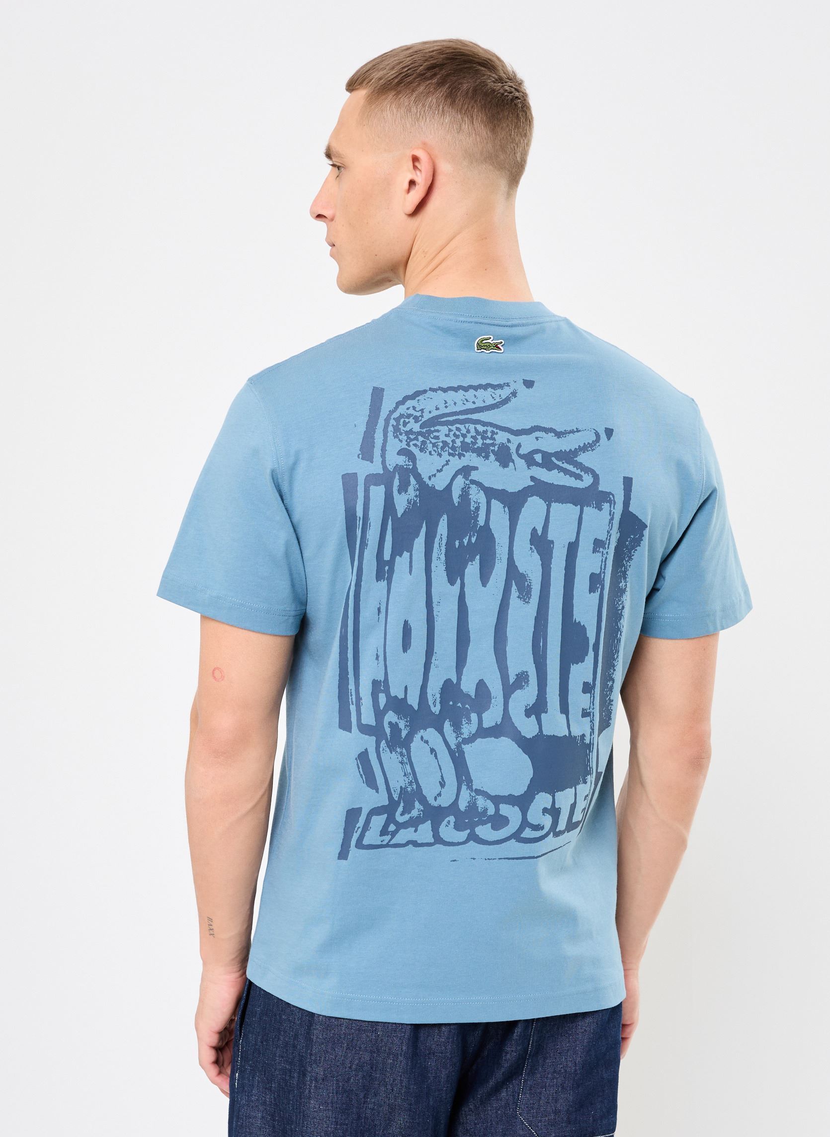 Tee-shirts manches courtes Tee-shirt Lacoste TH0288 homme bleu Lacoste Tee-shirts manches courtes Tee-shirt Lacoste TH0288 homme bleu CALCAIRE/FAUCON