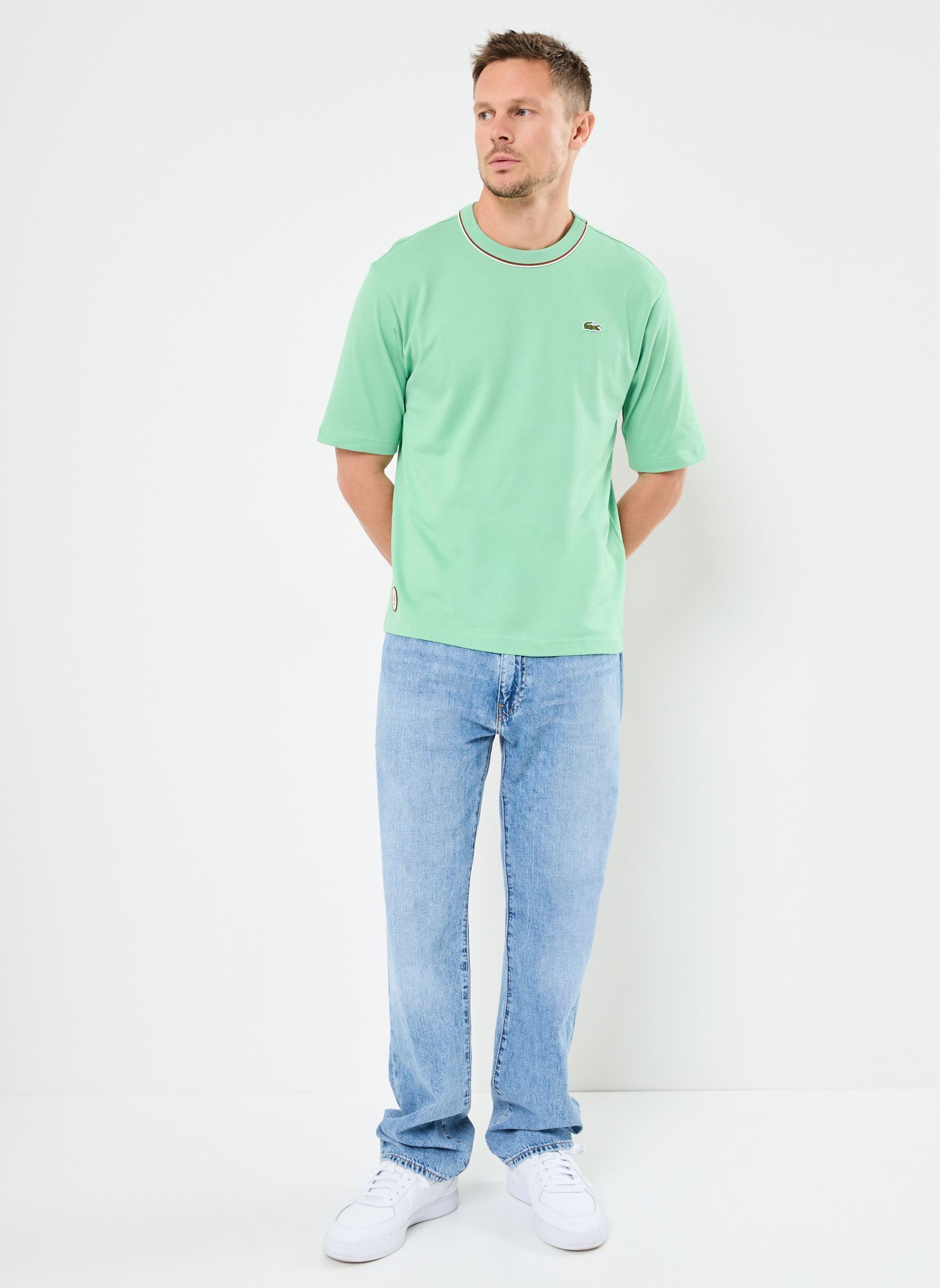 Camisetas Tee-shirt Lacoste TH8757 hombre verde Lacoste Camisetas Tee-shirt Lacoste TH8757 hombre verde LIAMONE