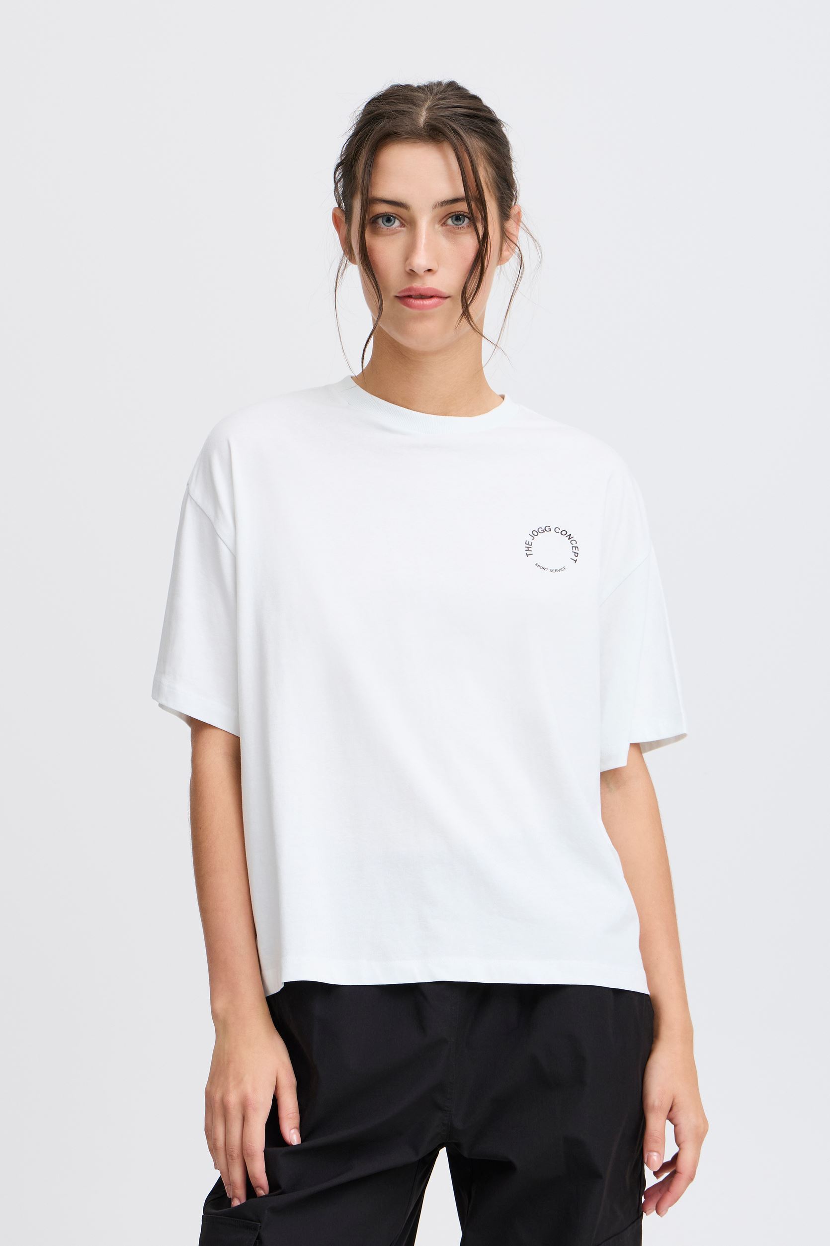 Tee-shirts manches courtes JCSIMONA BOX TSHIRT femme blanc The Jogg Concept Tee-shirts manches courtes JCSIMONA BOX TSHIRT femme blanc OFF WHITE