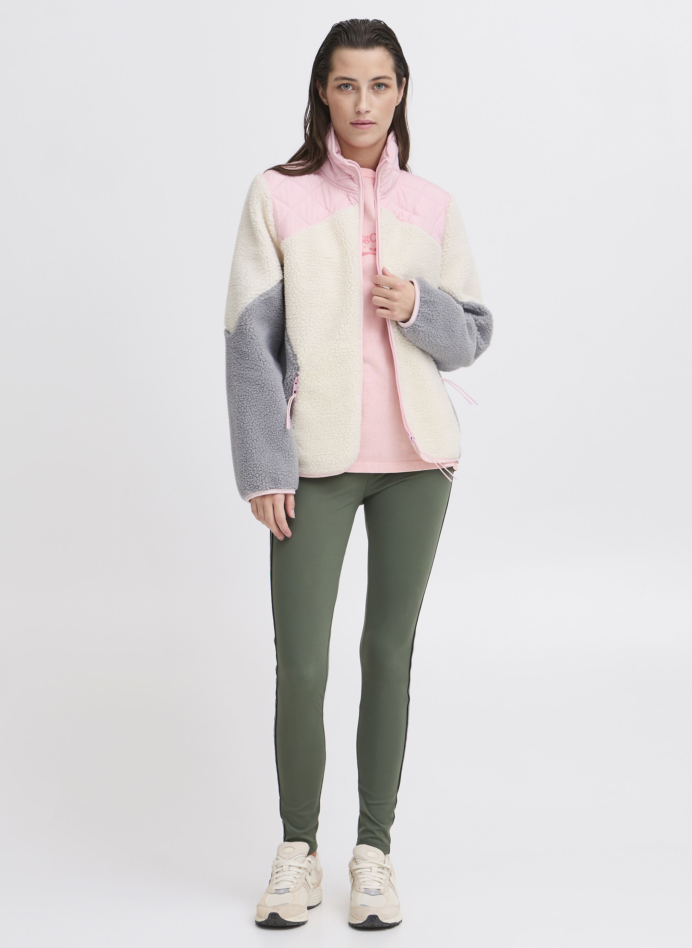 Fleece-Pullover JCBERRI JACKET 7 damen weiß The Jogg Concept Fleece-Pullover JCBERRI JACKET 7 damen weiß ALMOND BLOSSOM MIX