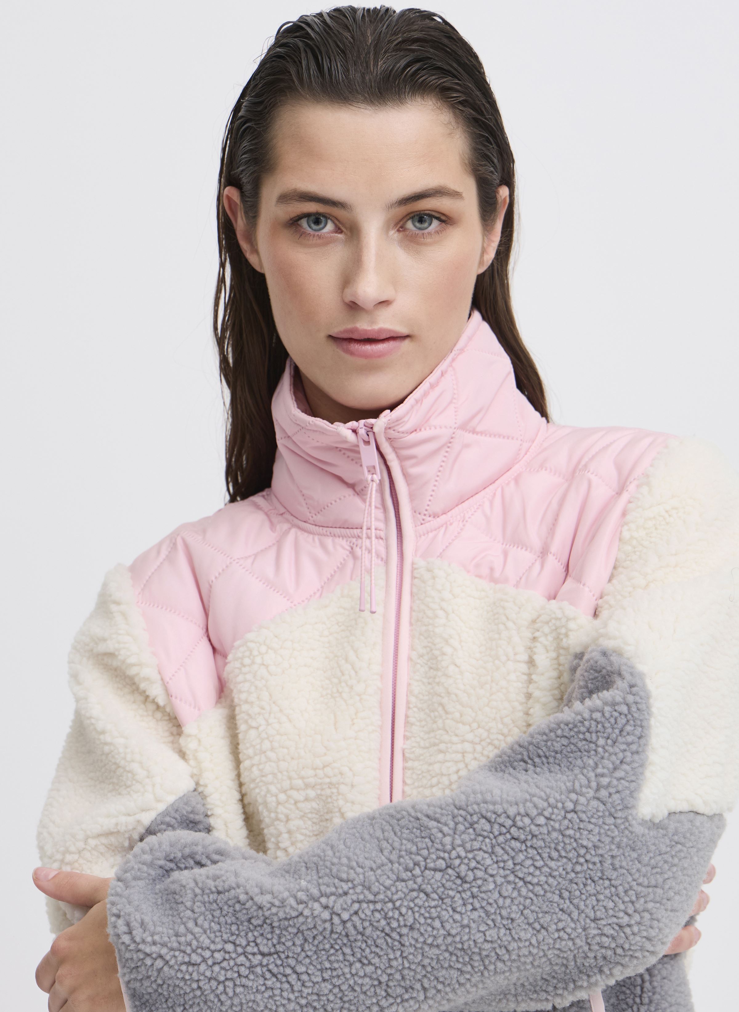 Fleece-Pullover JCBERRI JACKET 7 damen weiß The Jogg Concept Fleece-Pullover JCBERRI JACKET 7 damen weiß ALMOND BLOSSOM MIX