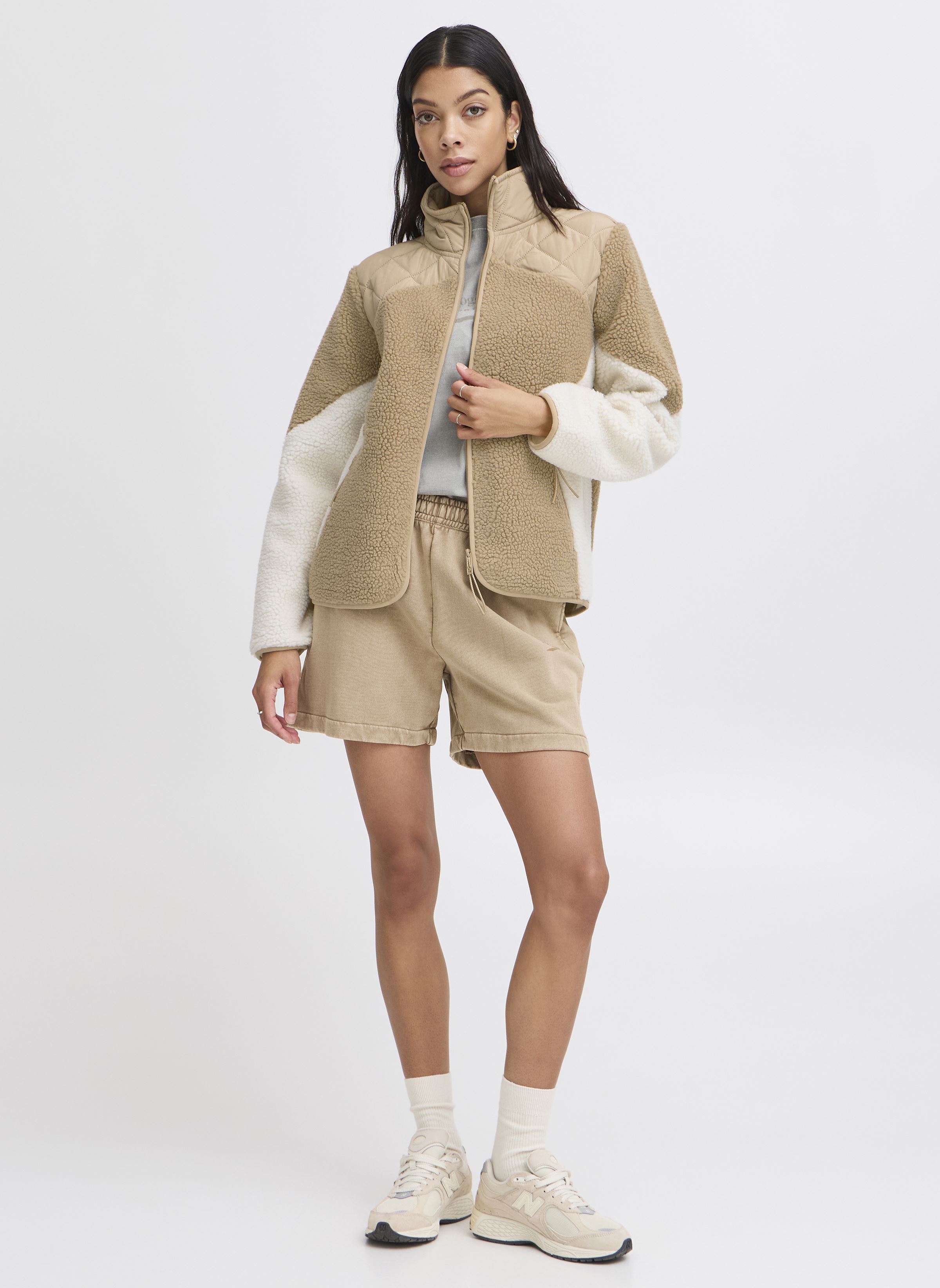 Fleece-Pullover JCBERRI JACKET 7 damen beige The Jogg Concept Fleece-Pullover JCBERRI JACKET 7 damen beige CORNSTALK MIX