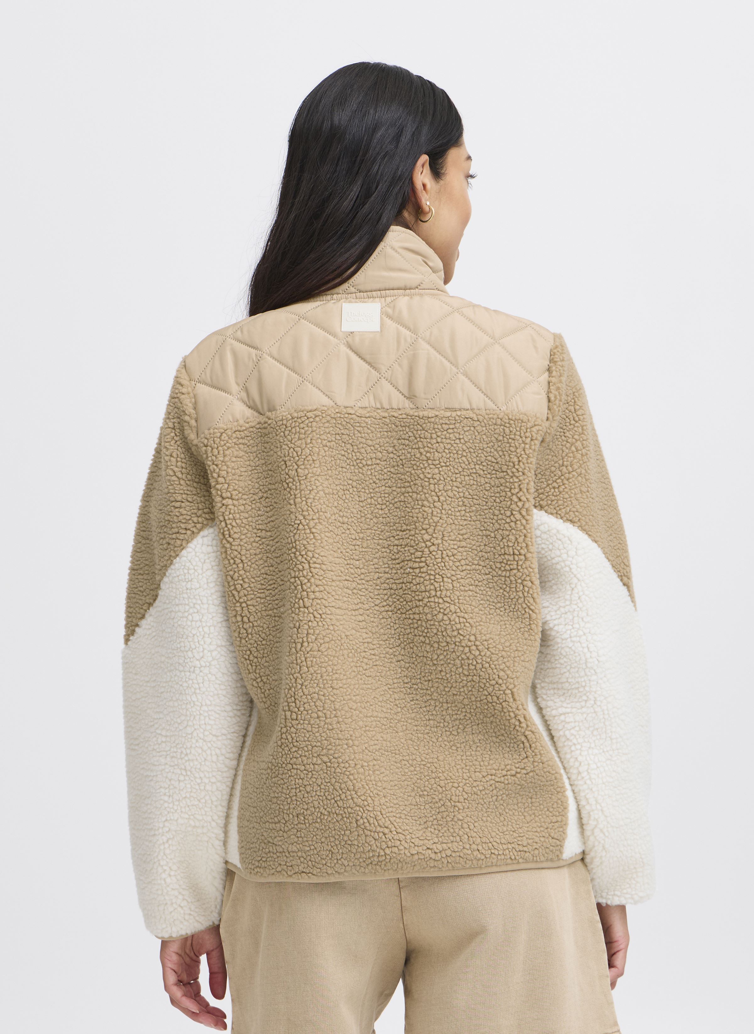 Fleece-Pullover JCBERRI JACKET 7 damen beige The Jogg Concept Fleece-Pullover JCBERRI JACKET 7 damen beige CORNSTALK MIX