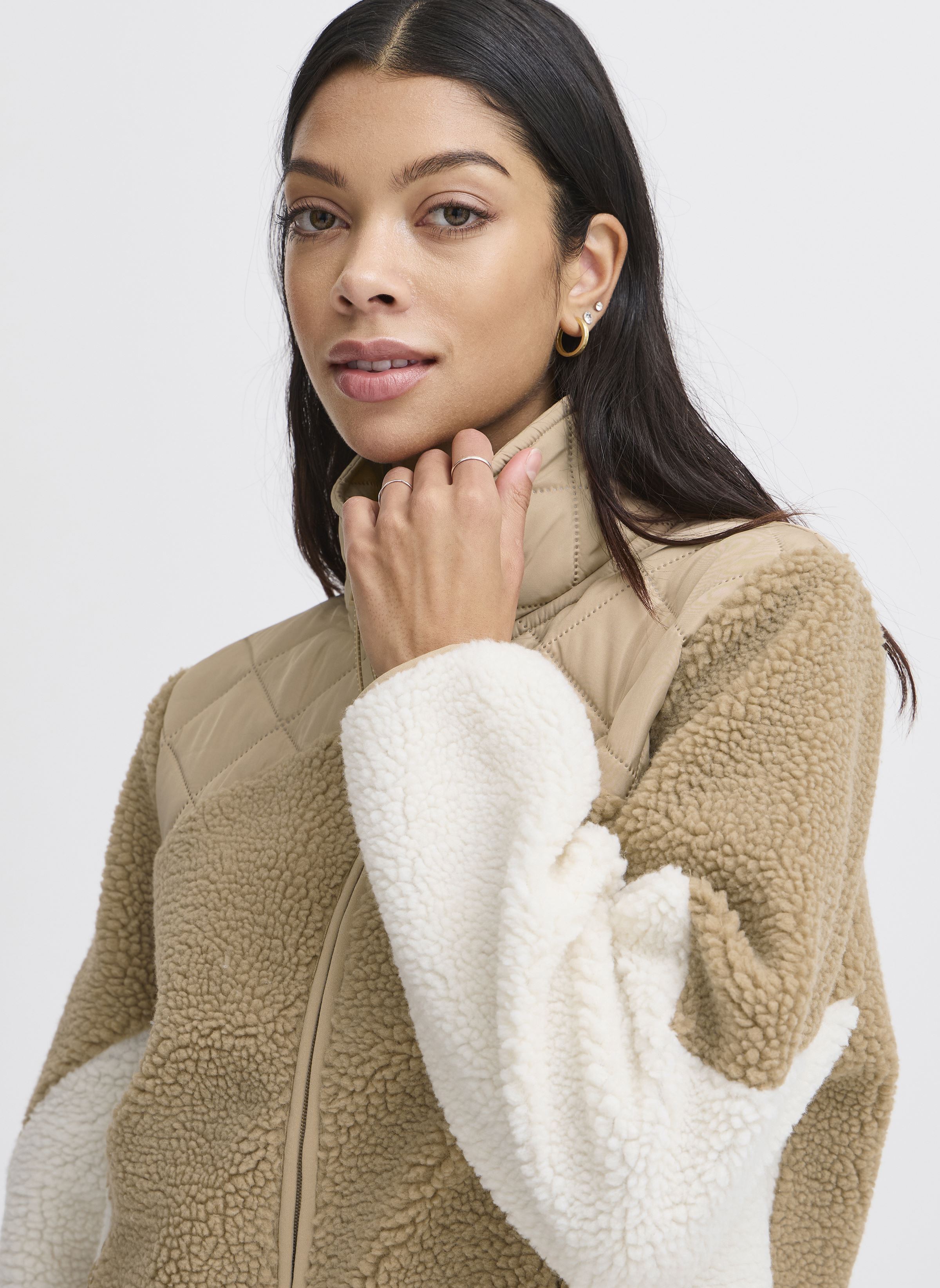 Fleece-Pullover JCBERRI JACKET 7 damen beige The Jogg Concept Fleece-Pullover JCBERRI JACKET 7 damen beige CORNSTALK MIX