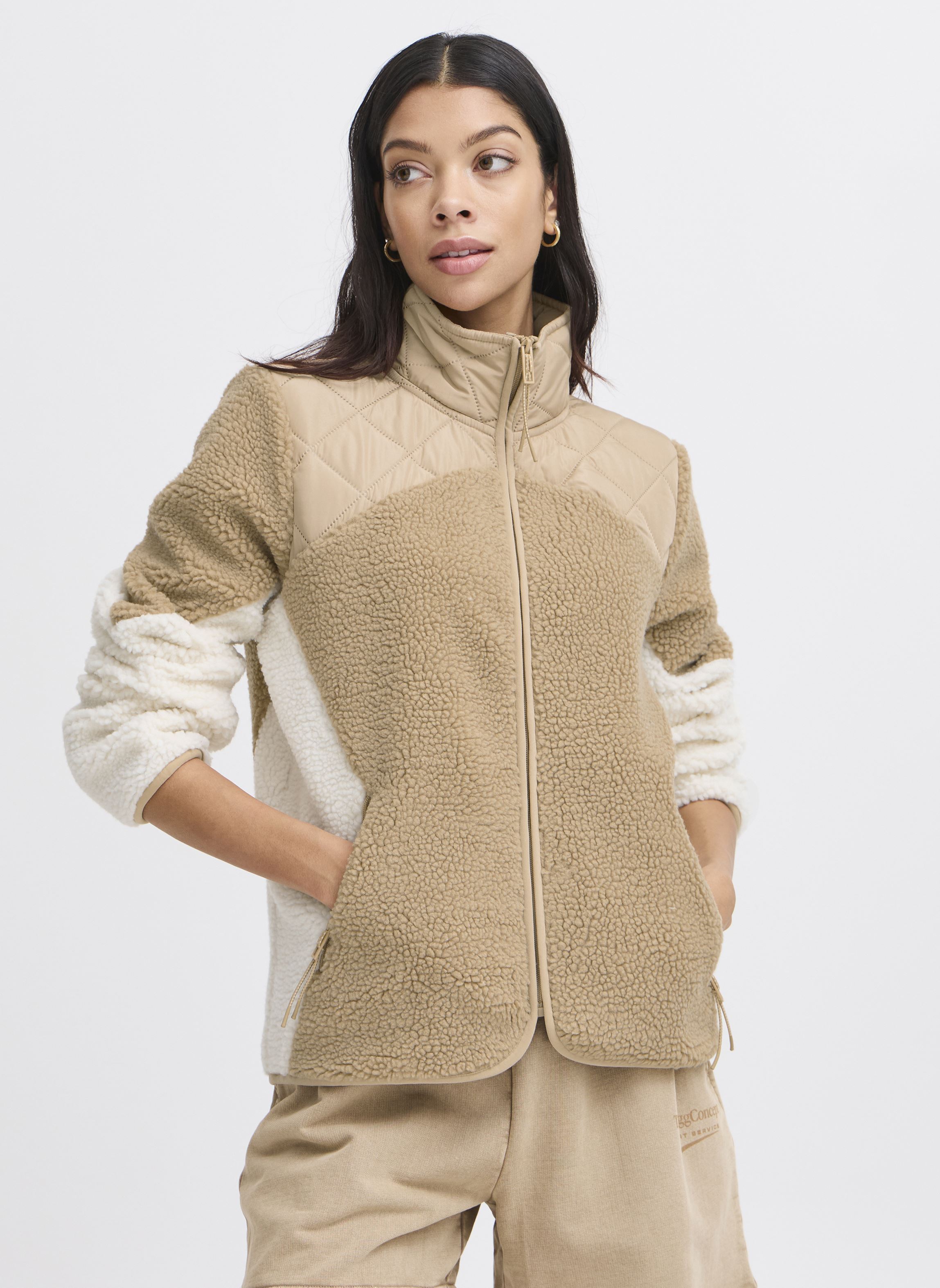 Fleece-Pullover JCBERRI JACKET 7 damen beige The Jogg Concept Fleece-Pullover JCBERRI JACKET 7 damen beige CORNSTALK MIX