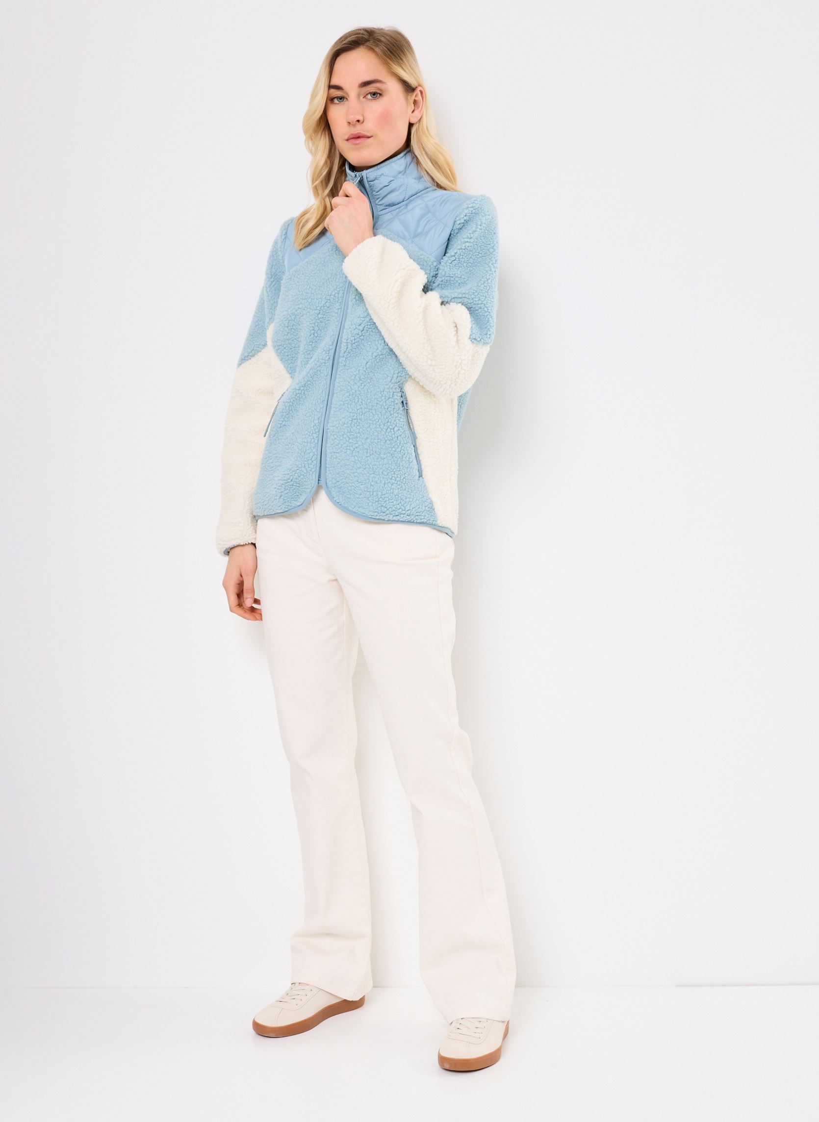 Fleece-Pullover JCBERRI JACKET 7 damen blau The Jogg Concept Fleece-Pullover JCBERRI JACKET 7 damen blau STONE BLUE MIX