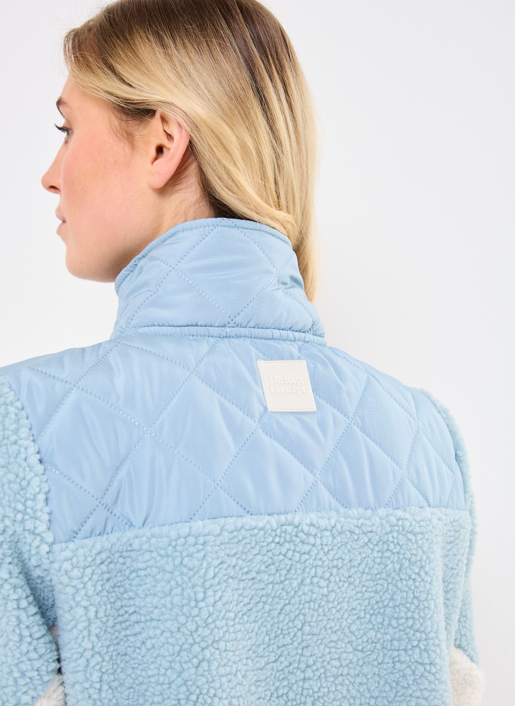 Fleece-Pullover JCBERRI JACKET 7 damen blau The Jogg Concept Fleece-Pullover JCBERRI JACKET 7 damen blau STONE BLUE MIX