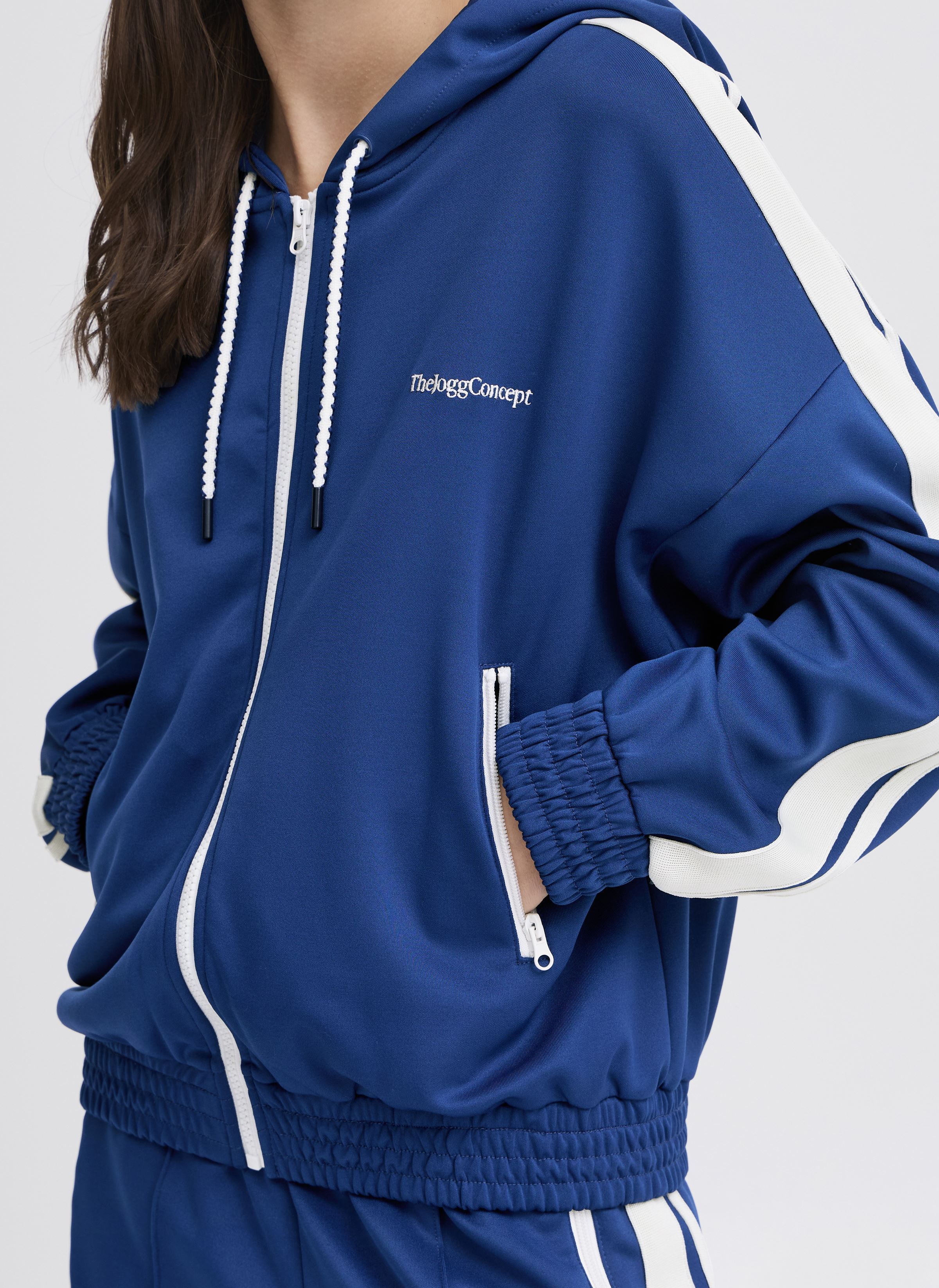 Trainingsjacken JCSIMA TAPE HOODIE damen blau The Jogg Concept Trainingsjacken JCSIMA TAPE HOODIE damen blau NAVY PEONY MIX