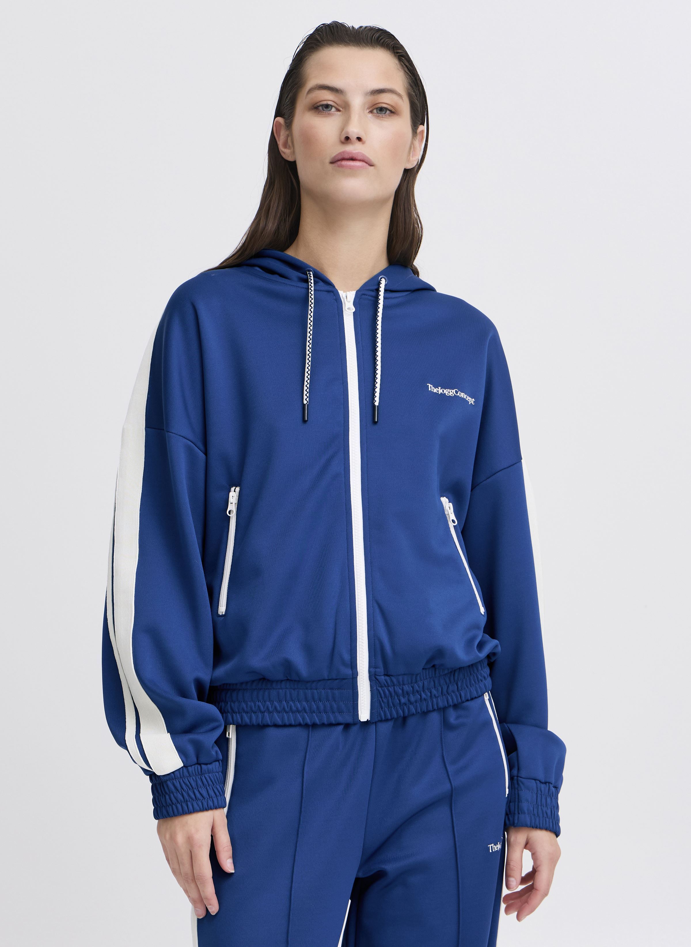 Trainingsjacken JCSIMA TAPE HOODIE damen blau The Jogg Concept Trainingsjacken JCSIMA TAPE HOODIE damen blau NAVY PEONY MIX