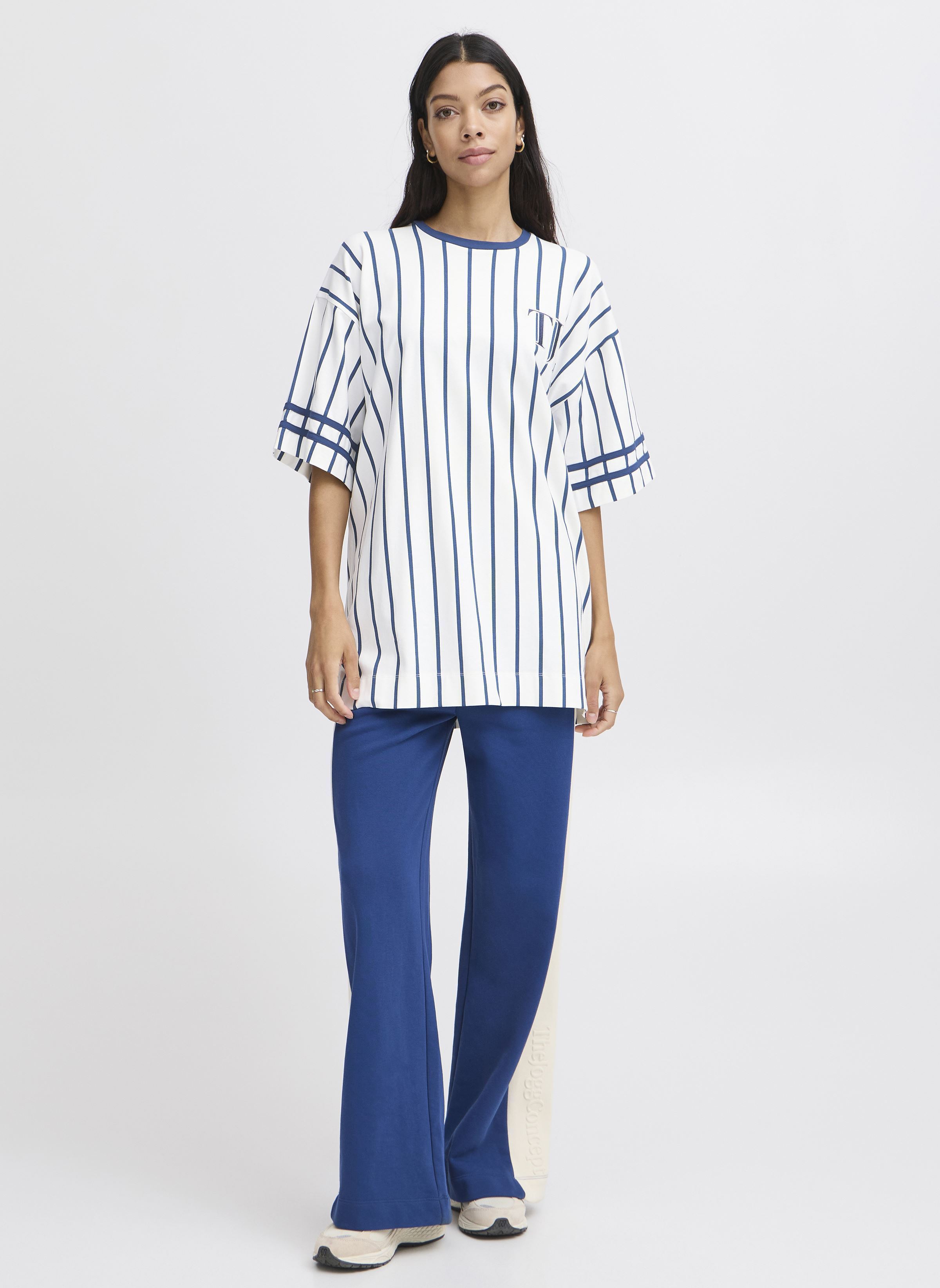 Kurzarm-T-Shirts JCSABELL STRIPE TSHIRT damen weiß The Jogg Concept Kurzarm-T-Shirts JCSABELL STRIPE TSHIRT damen weiß NAVY PEONY MIX