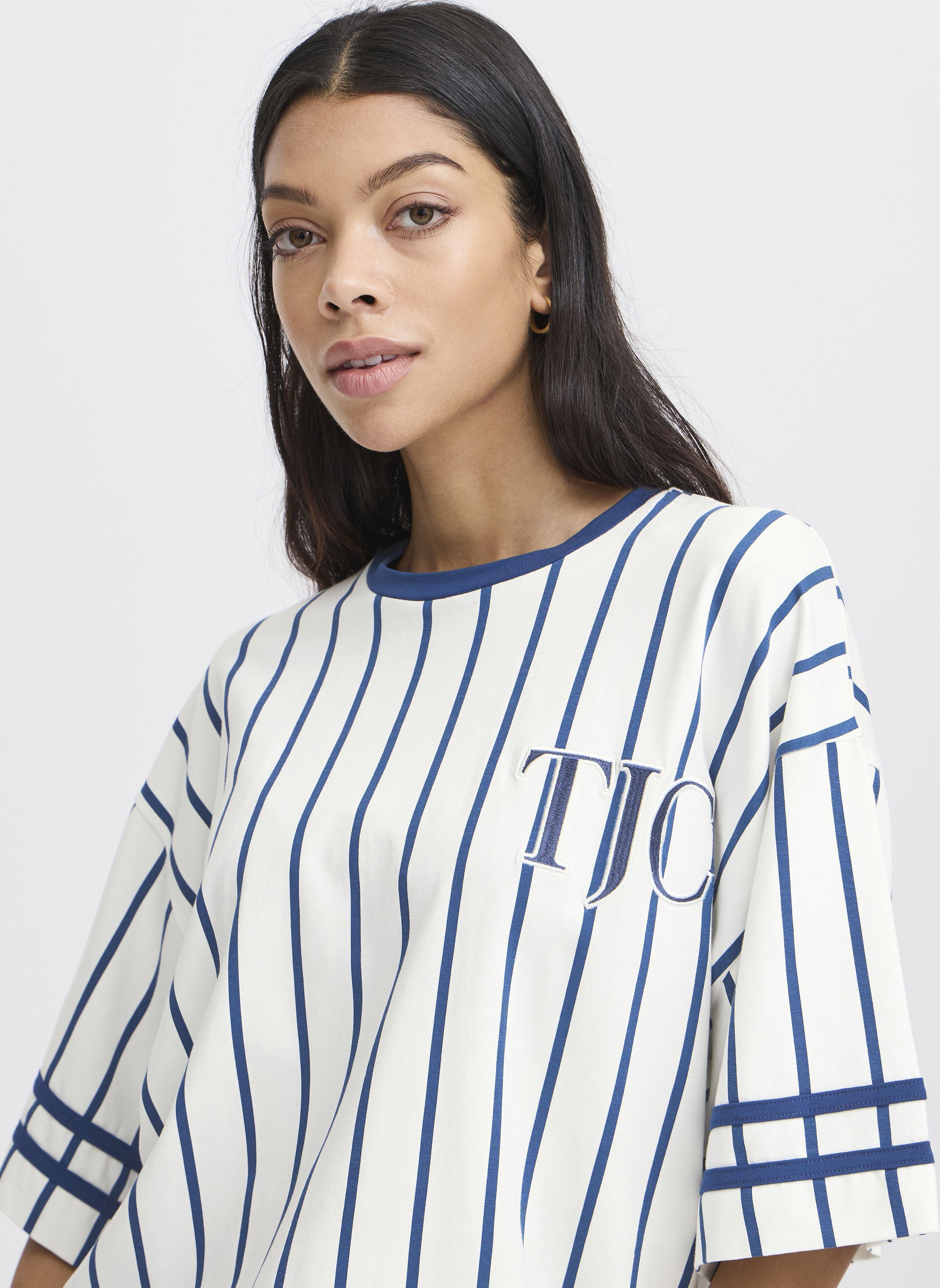 Kurzarm-T-Shirts JCSABELL STRIPE TSHIRT damen weiß The Jogg Concept Kurzarm-T-Shirts JCSABELL STRIPE TSHIRT damen weiß NAVY PEONY MIX