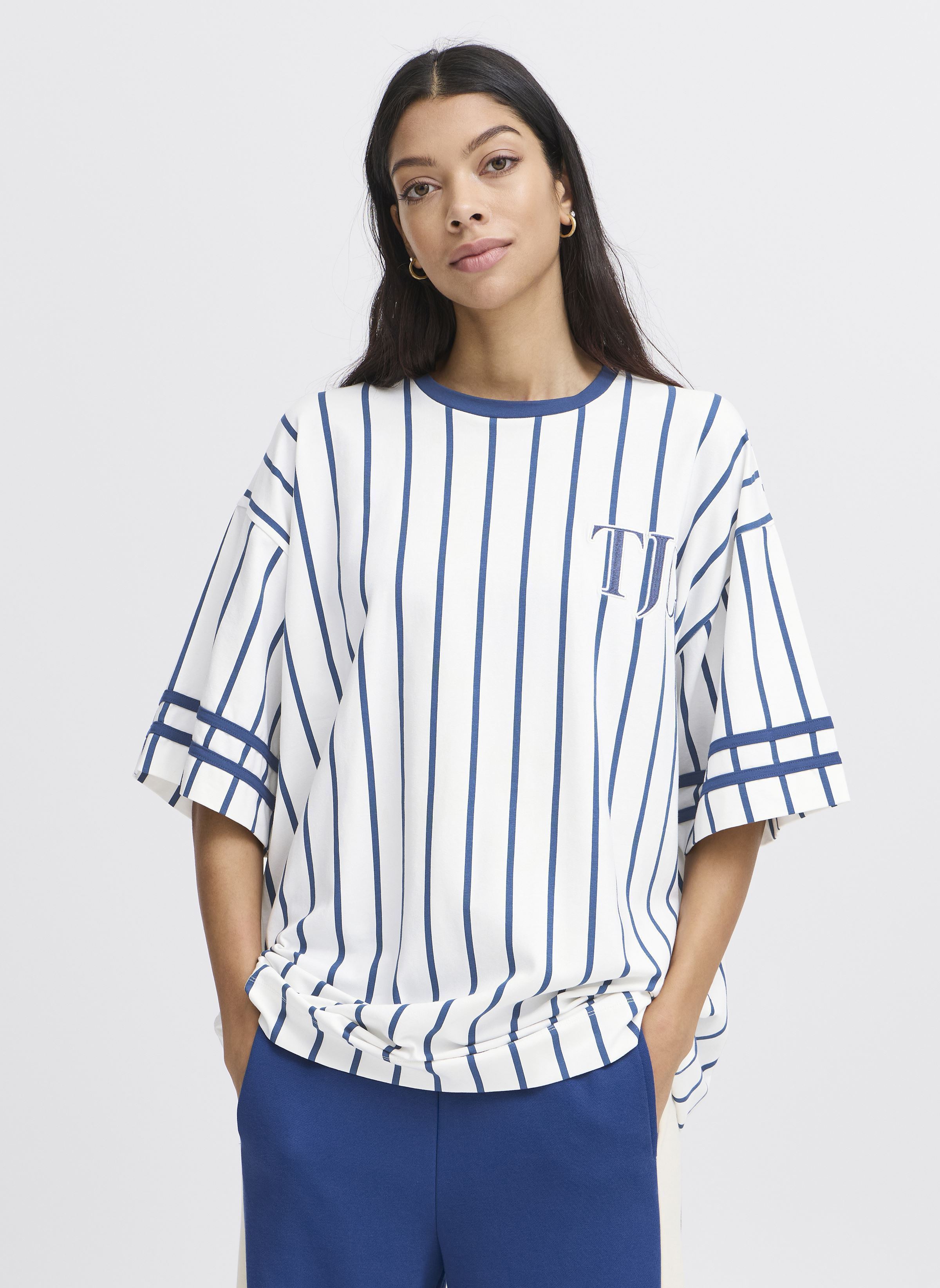 Kurzarm-T-Shirts JCSABELL STRIPE TSHIRT damen weiß The Jogg Concept Kurzarm-T-Shirts JCSABELL STRIPE TSHIRT damen weiß NAVY PEONY MIX
