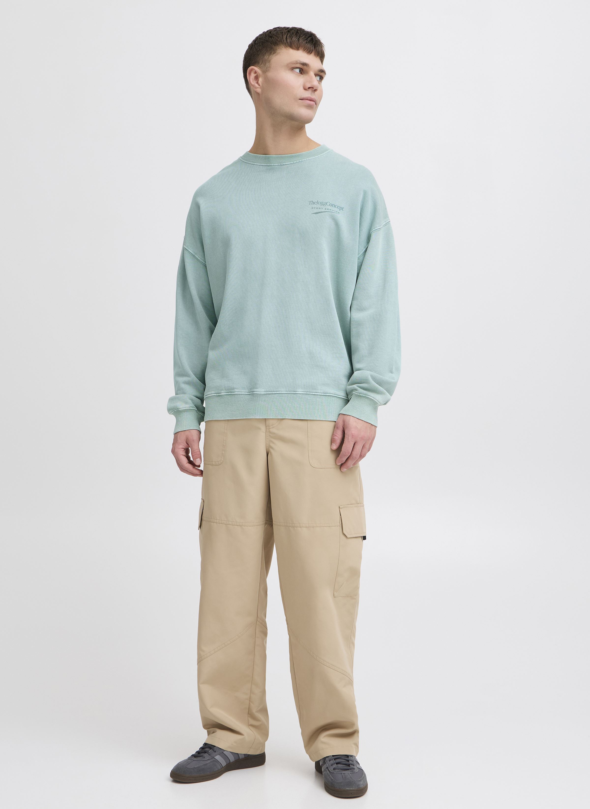 Sweats JCMRUBI LOGO SWEAT homme bleu The Jogg Concept Sweats JCMRUBI LOGO SWEAT homme bleu STONE BLUE