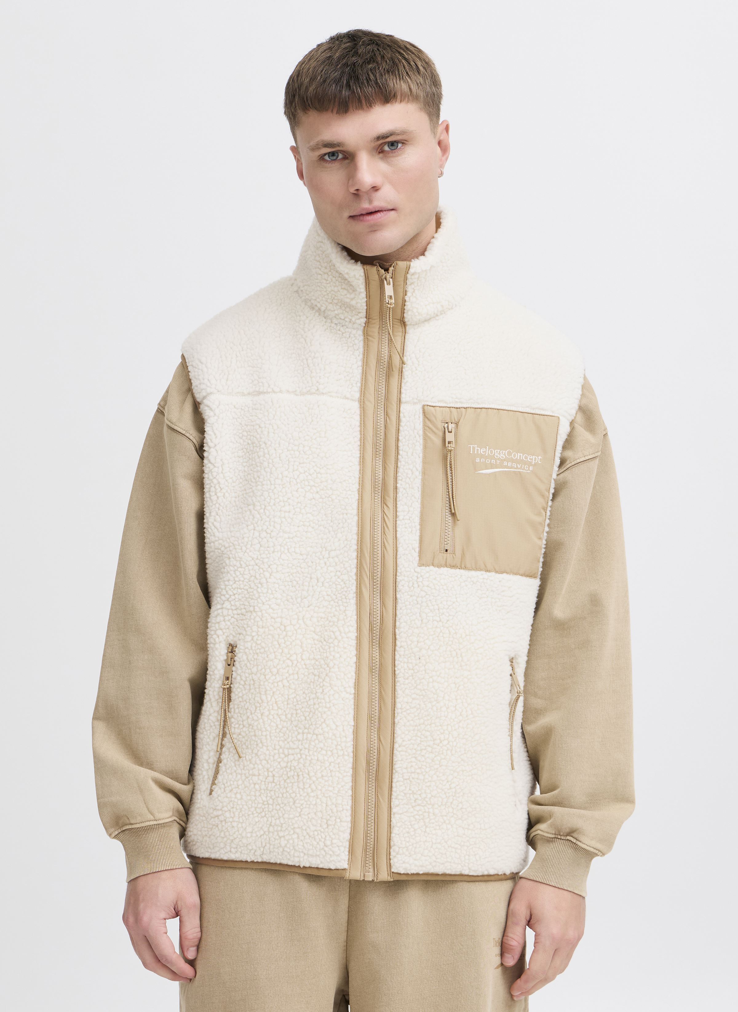 Fleece-Jacken JCMBERRI WAISTCOAT 5 herren beige The Jogg Concept Fleece-Jacken JCMBERRI WAISTCOAT 5 herren beige CORNSTALK MIX