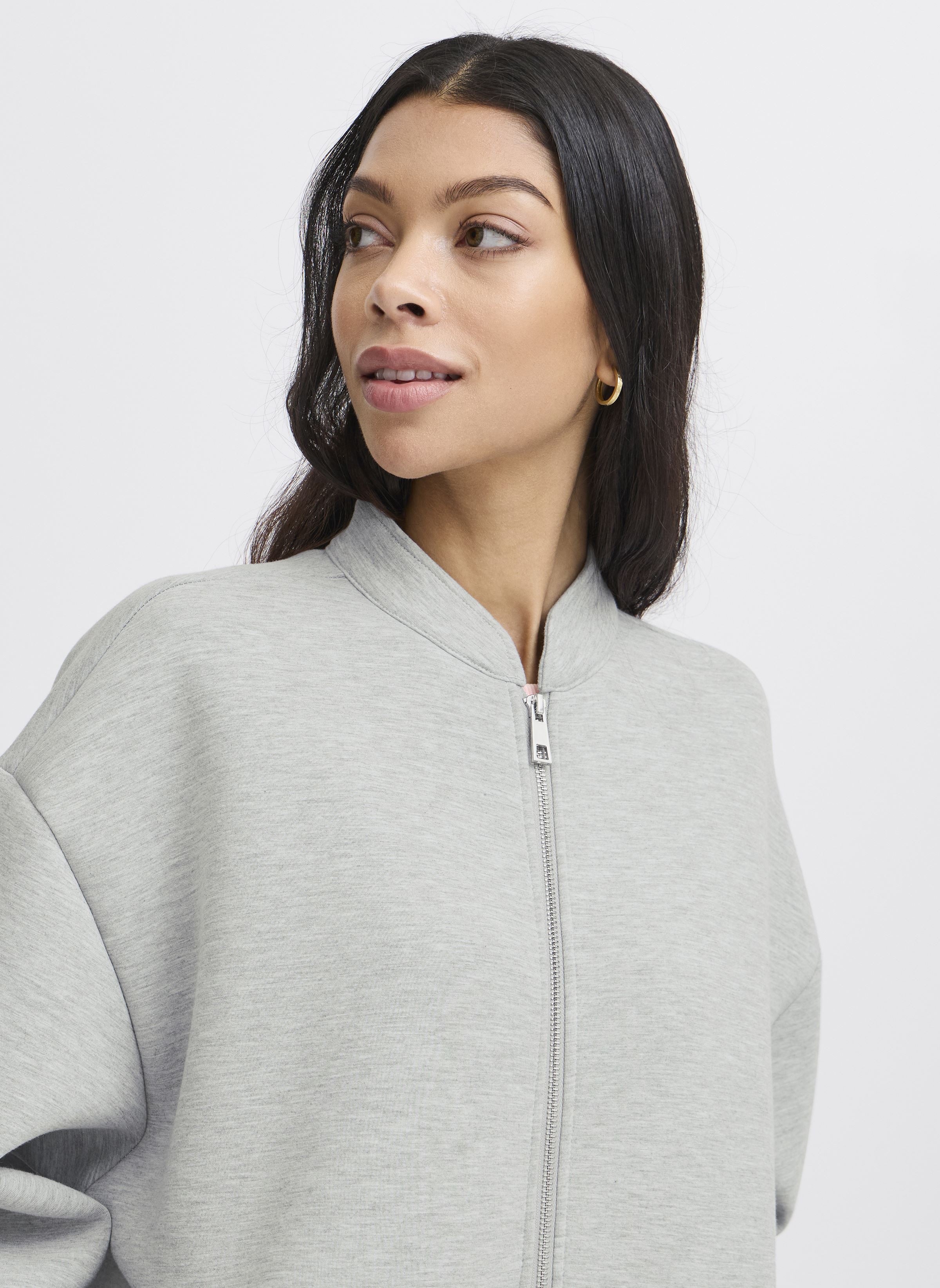 Trainingsjacken JCRAYA BOMBER JACKET damen grau The Jogg Concept Trainingsjacken JCRAYA BOMBER JACKET damen grau LIGHT GREY MELANGE