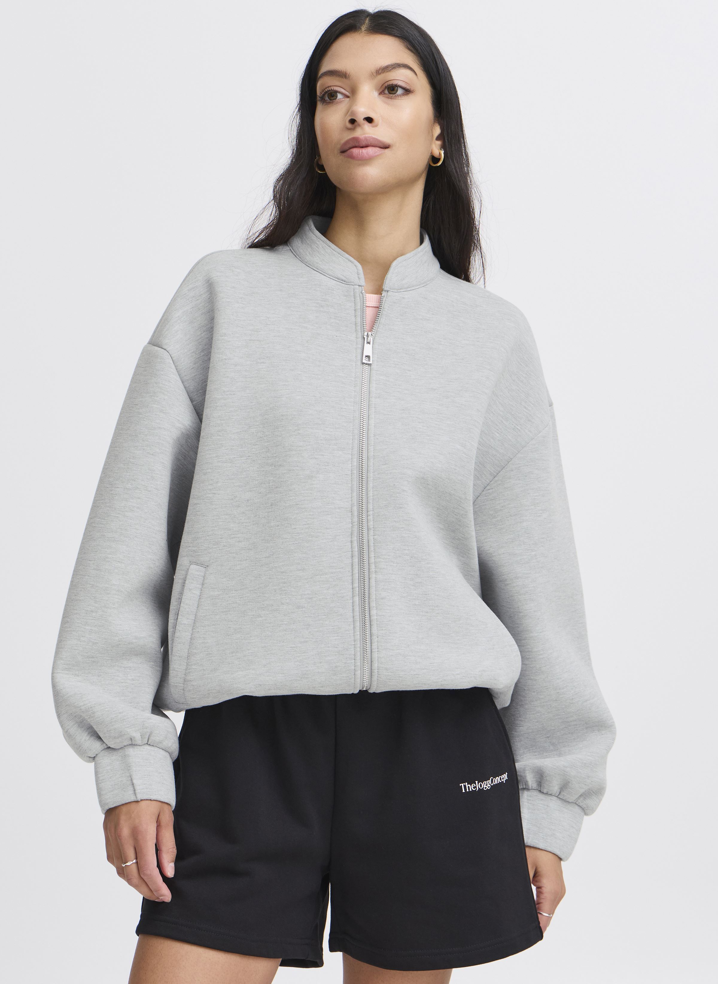 Trainingsjacken JCRAYA BOMBER JACKET damen grau The Jogg Concept Trainingsjacken JCRAYA BOMBER JACKET damen grau LIGHT GREY MELANGE